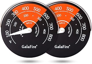 2PCS Wood Stove Thermometer Magnetic for Wood Burning Stove Burn Indicator for Gas Stoves Pellet Stove