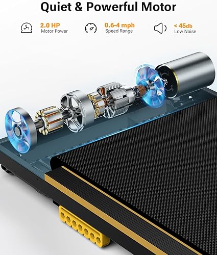 Miniatura 8 de UREVO URTM013 - Caminadora 2 en 1 para debajo del escritorio con control remoto, pantalla LED, capacidad de 265 libras, 58.5 x 21.7 x 4.2 pulgadas