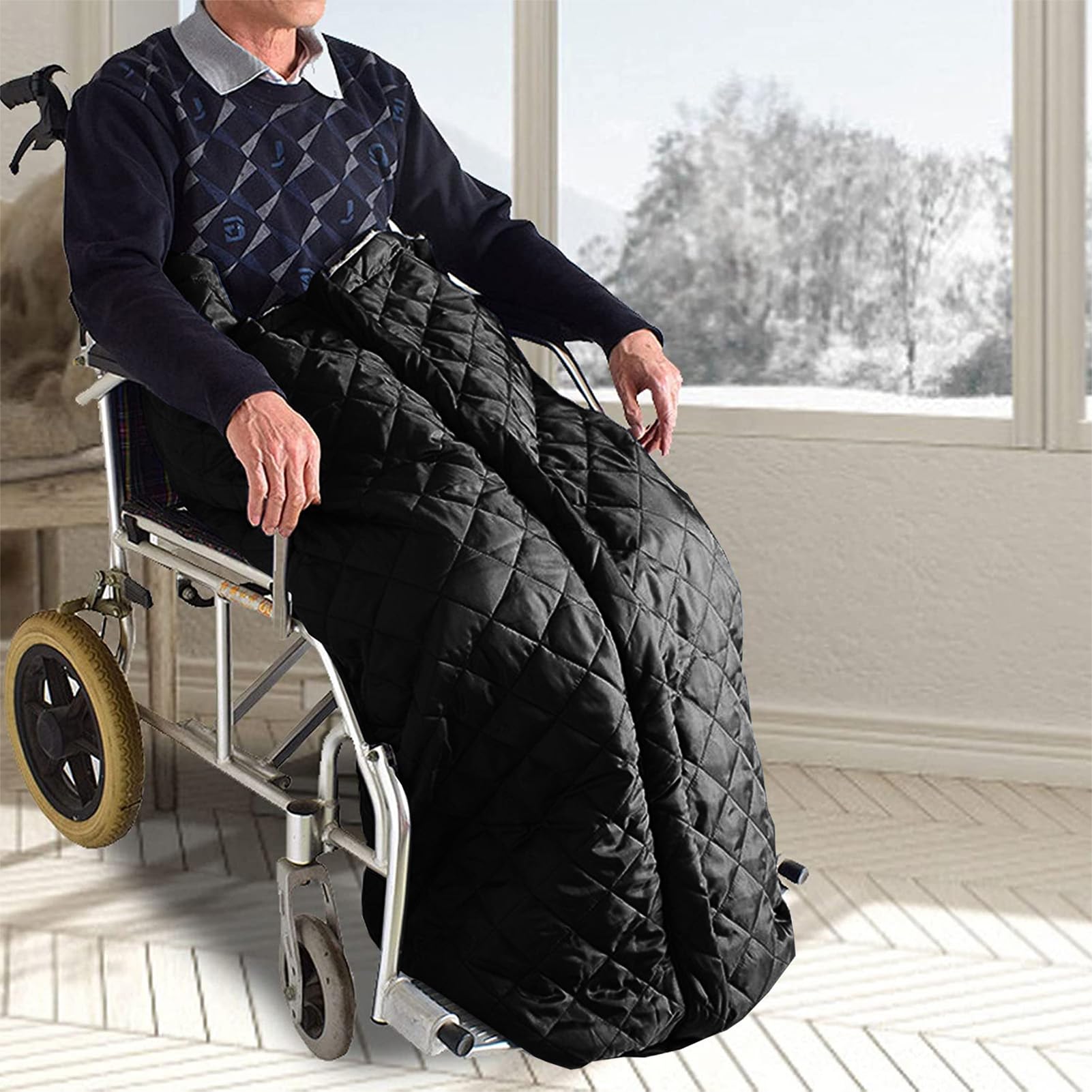 Manta Silla De Ruedas, Manta Felpa Gruesa para Rodillas, Calidez a Prueba De Viento Saco para Silla De Ruedas Adultos, Accesorio para Silla De Ruedas, Actividades Al Aire Libre