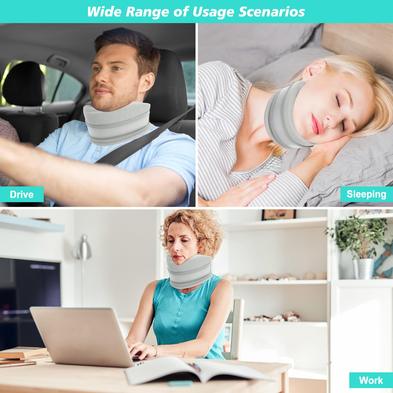 Minerve Anti Ronflement, Soutien Cervical Anti Ronflement， Minerve Cervicale Femme, Collier Cervical Anti Ronflement, Soulage Cervicales Douloureuses et Pression Dans la Colonne Vertébrale, M
