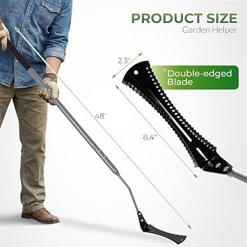 Walensee 48in Double-Edged Grass Whip, Scythe for Cutting Weeds & Grass
