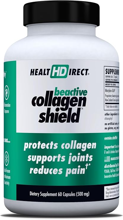HEALTH DIRECT - BeActive Collagen Shield - 120 Capsules - Advanced Green-Lipped Mussel Supplement for Collagen Protection - Supports Skin, Joints and Muscles
