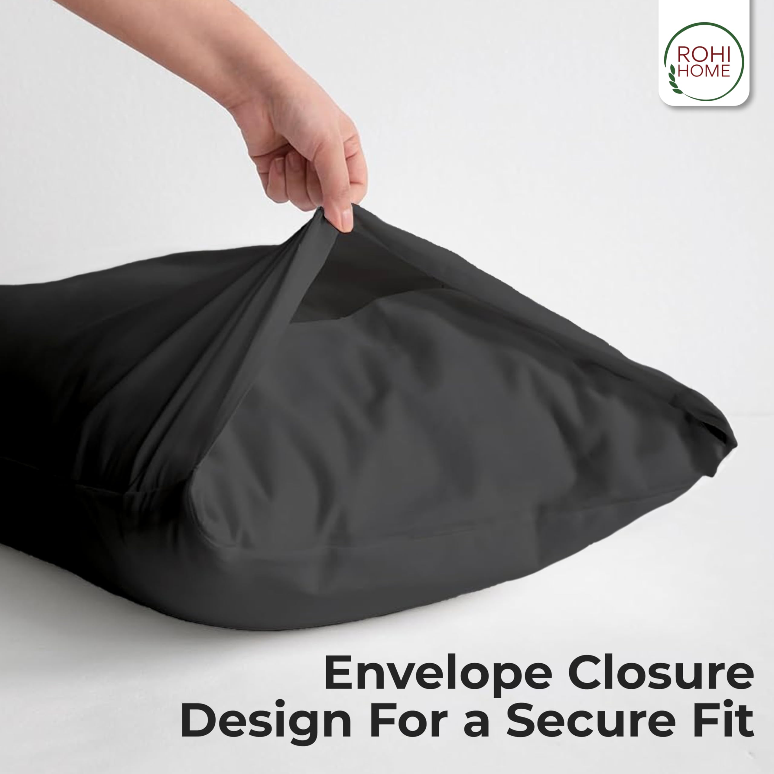 Rohi Pillow Cases 2 Pack 100% Microfiber Pillowcases, Envelope Closure Standard Size 50 x 75 cm Pillow Covers, Ultra Soft - Image 4