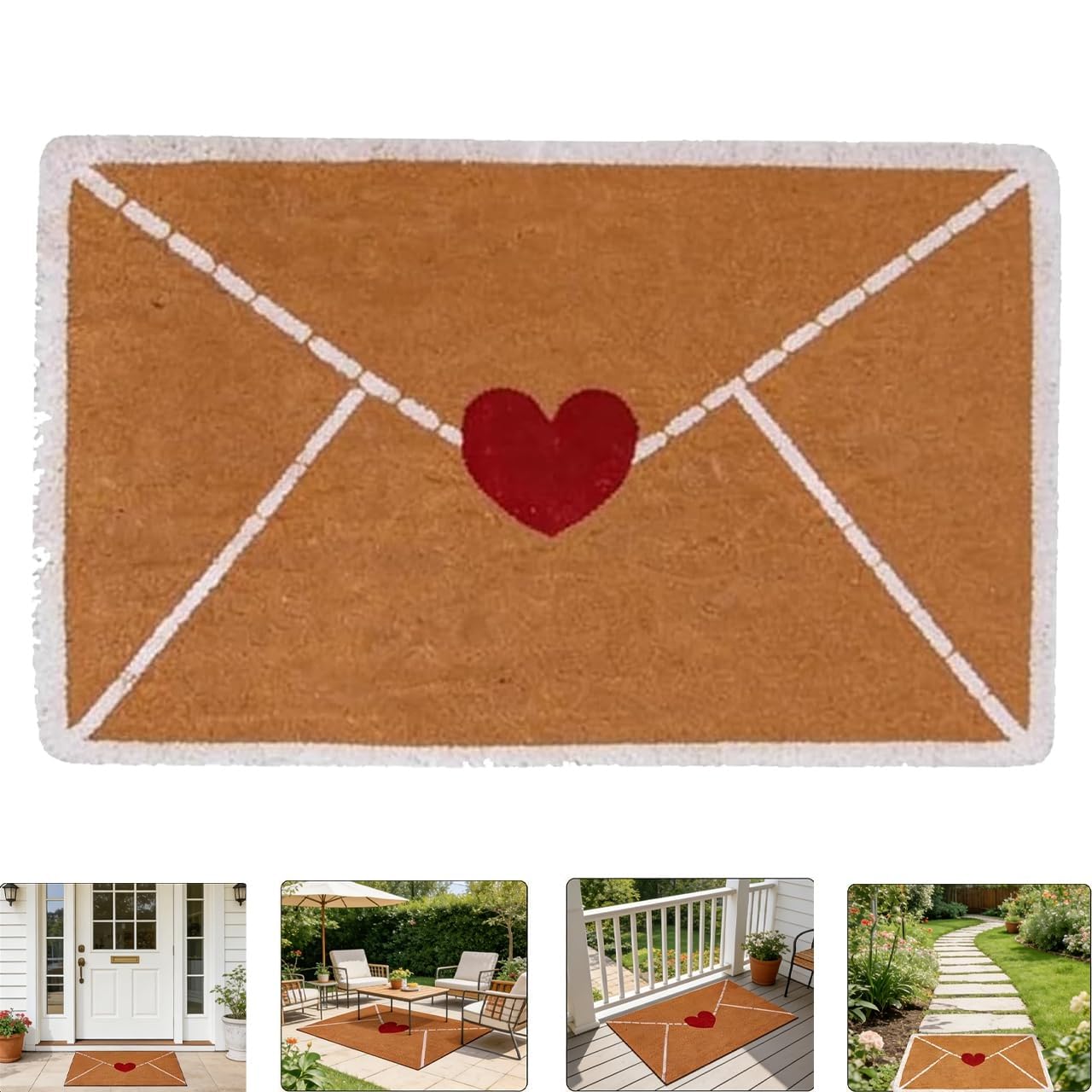 Tapis de Saint-Valentin en lin en forme de cœur, le cadeau de décoration idéal