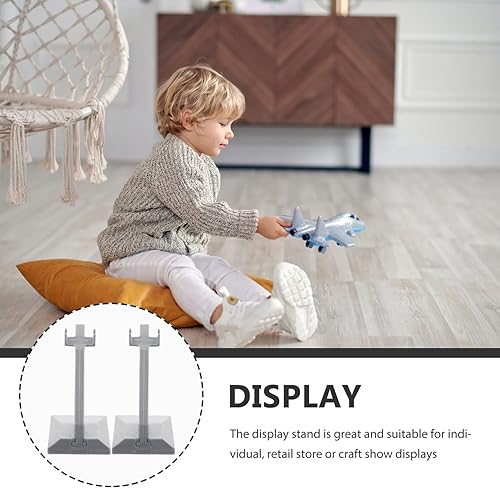 Miniatura 7 de Alipis Soporte de exhibición de avión modelo de plástico 2 unids universal modelo avión soporte caballetes soporte gris