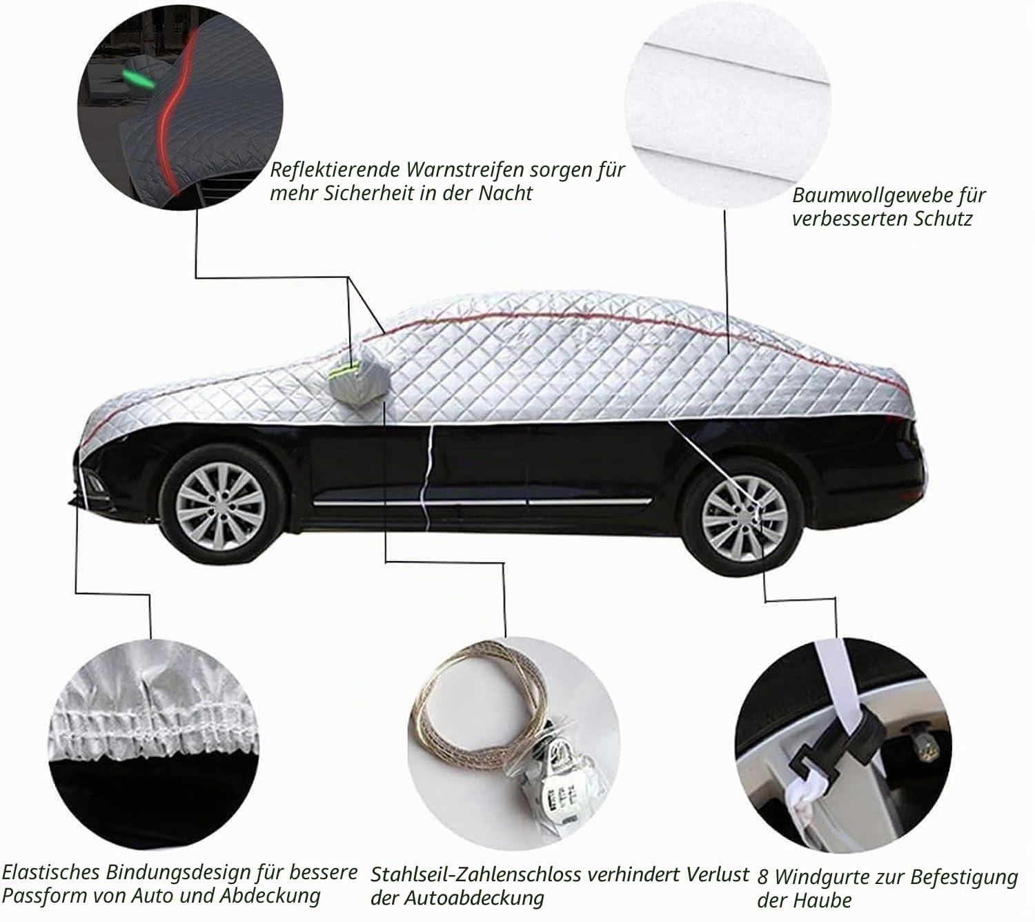Autogarage Abdeckung Hagelschutz Für Skoda Kodiaq (2017-2025),Auto Abdeckplane Winter,Halbgarage Abdeckung Wasserdicht und Sonnenschutz und Schneefest srt51p