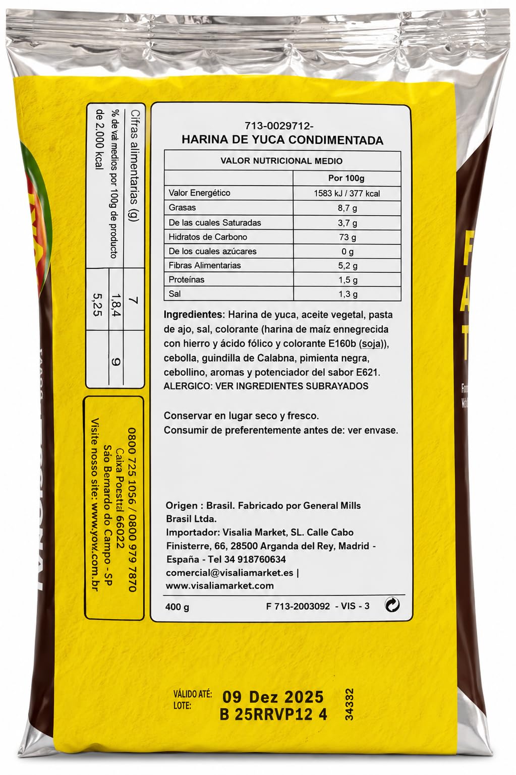 YOKI Farofa de Mandioca Temperada 400g