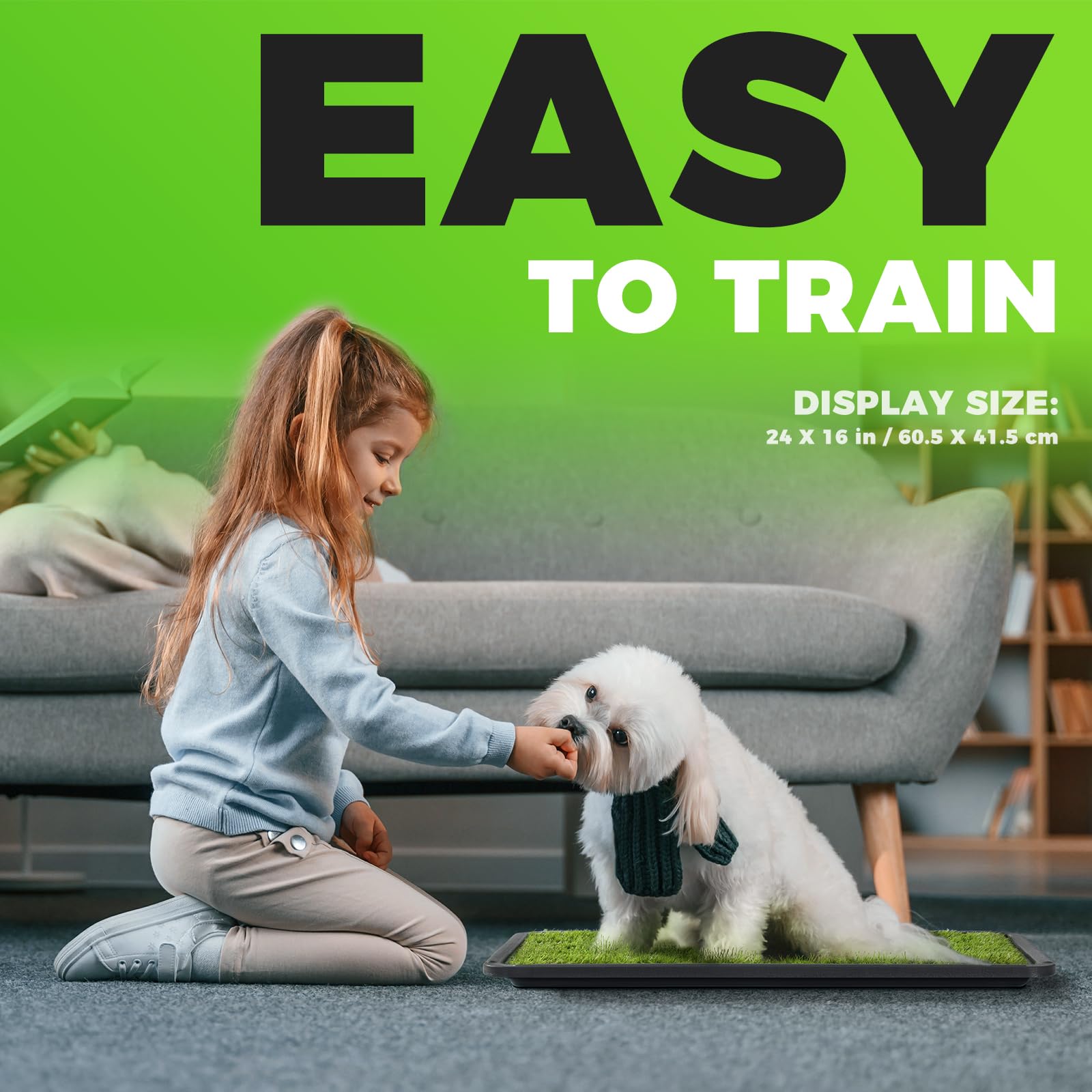 Hompet Hundegras großes Töpfchen, waschbar, Welpen-Urinierunterlage, künstliches Hundegras, Badezimmer-Rasen, für Haustier-Training, perfekt für drinnen und draußen, tragbares Töpfchen, Haustier-Klo
