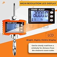 Vista 5 de Báscula Digital de Grúa de 2200 libras, Báscula Colgante Industrial de Servicio Pesado de Alta Precisión con Control Remoto, Estuche de Aluminio