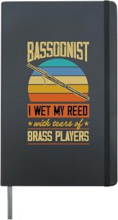 Bassoonist I Wet My Reed With Tears Of Brass Players Hardcover Journal, Black