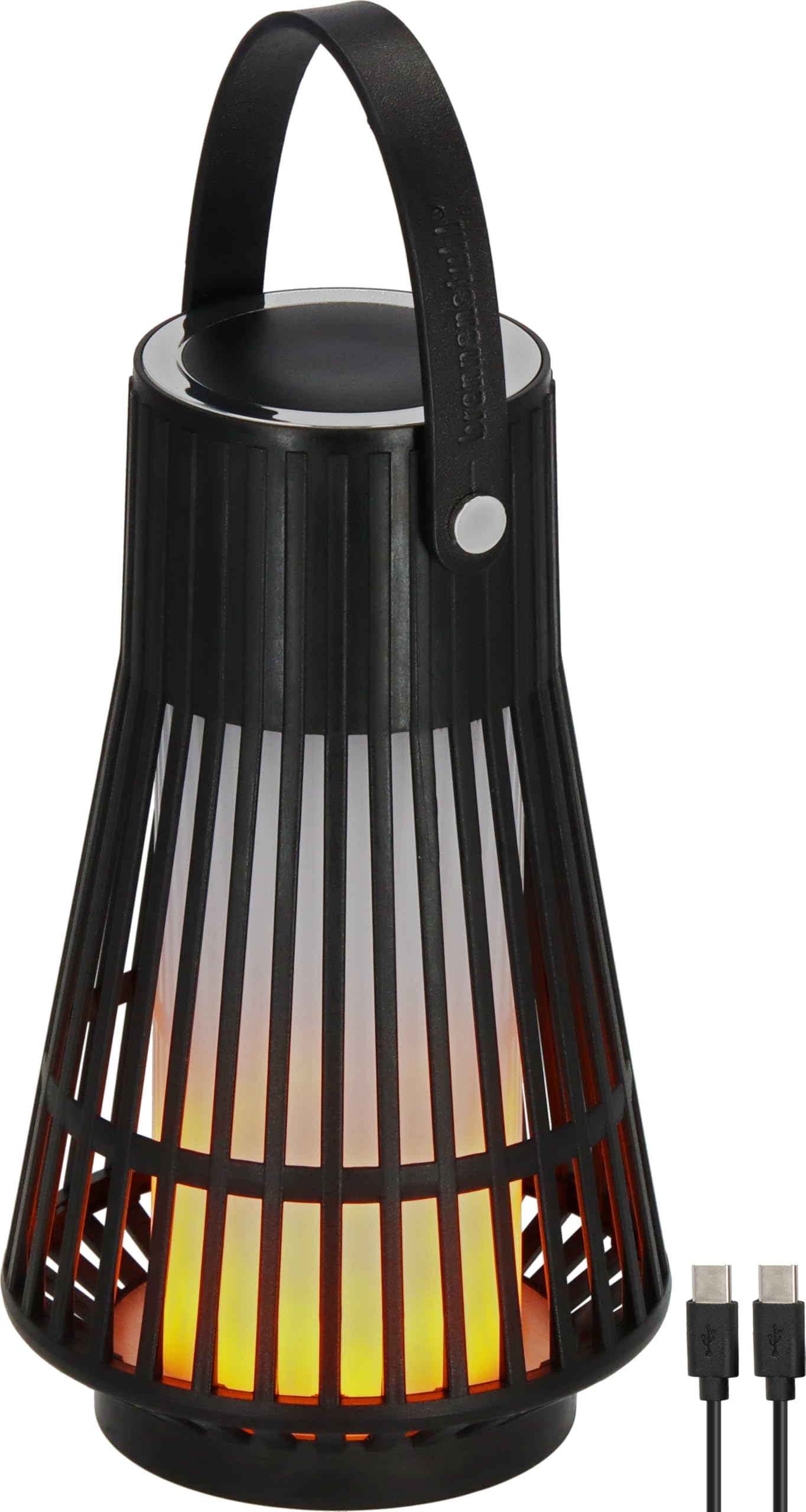 Brennenstuhl Lámpara LED de exterior recargable FL 100 A (IP44, efecto de llama, batería intercambiable, duración de iluminación máx. 20h, lámpara de camping, luz ambiental para jardín y exterior)