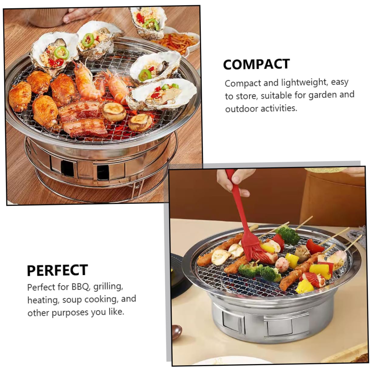 Toddmomy 1Set Portable Stainless Steel Bbq Stove Compact Korean Grill for Outdoor Cooking Lightweight and Easy to Use for Camping Picnics and Backyard Gatherings