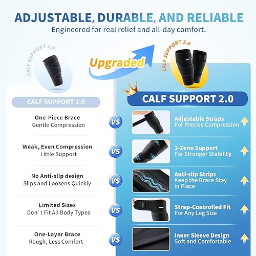 Miniatura 9 de CAMBIVO Soporte para pantorrillas, paquete de 2, negro, grande