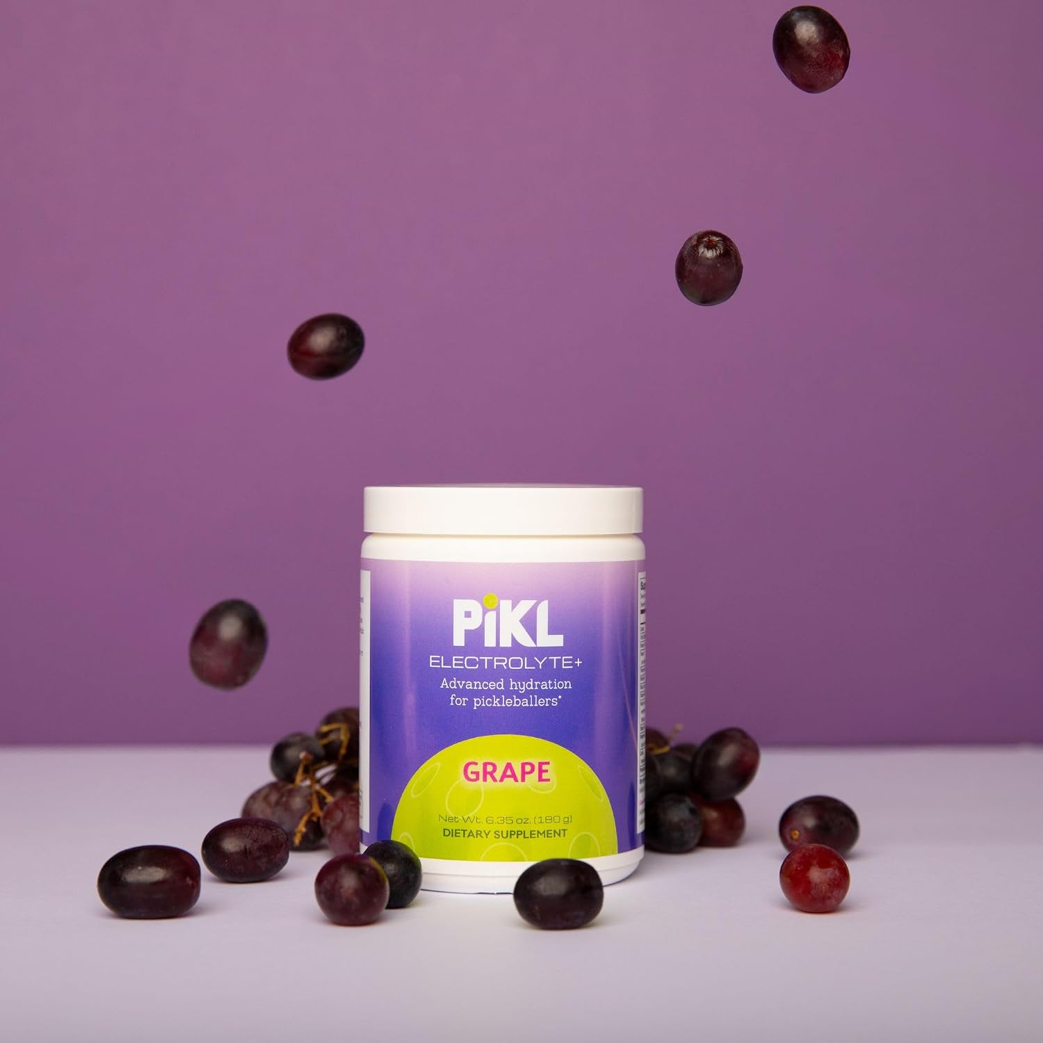 PiKL Nutrition Electrolyte Drink Mix for Pickleball | Magnesium & B-Vitamins | 0g Sugar | 30 Servings (Grape)