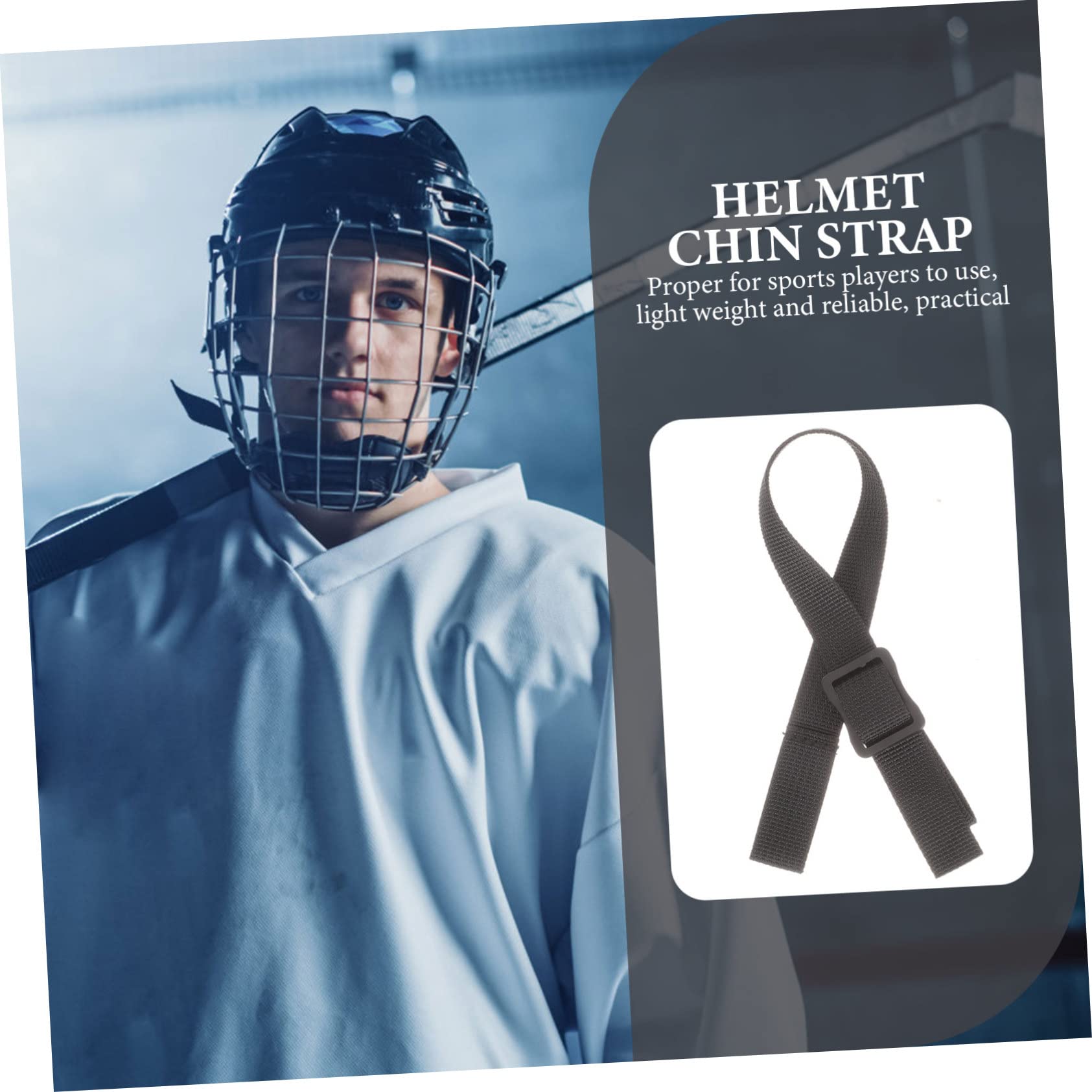 ibasenice Correa de Barbilla para Casco de Hockey Resistente y Confortable Accesorio Deportivo para Hockey y Otros sobre Hielo y Béisbol Negro