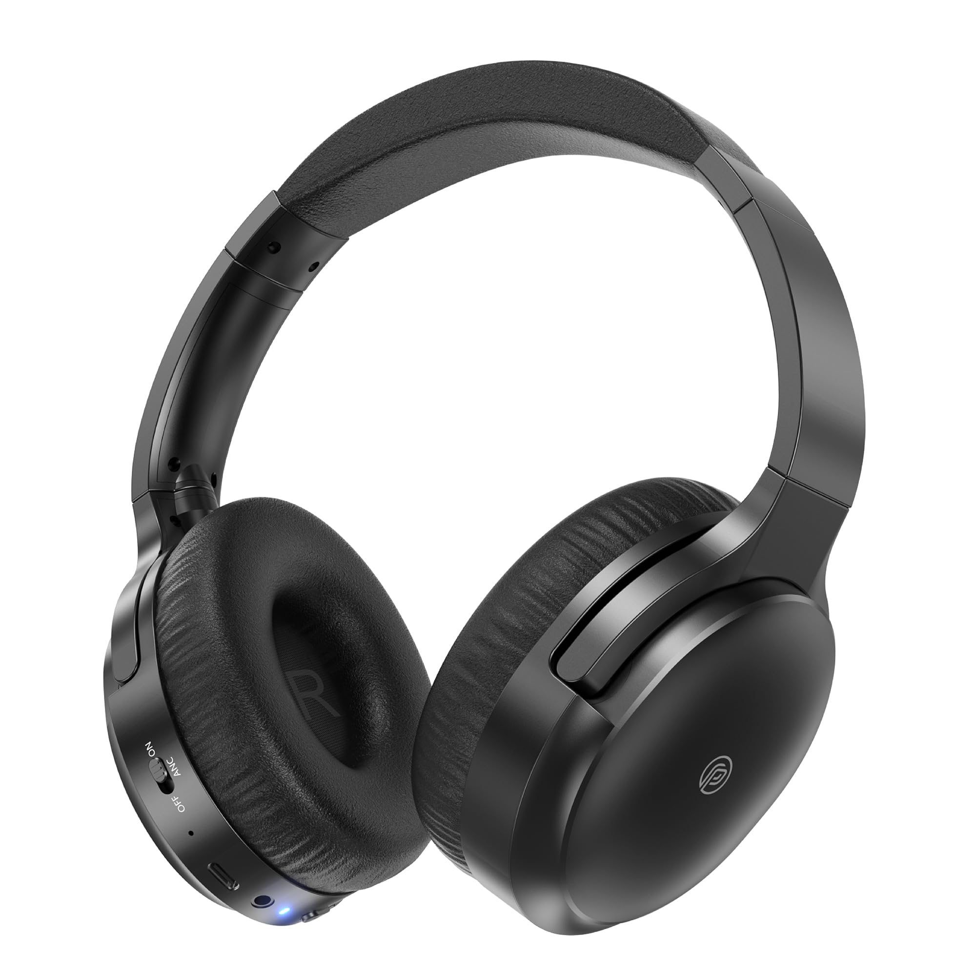 Casque Bluetooth sans Fil à Réduction de Bruit Active-Jusqu'à 80 Heures d'autonomie et Charge Rapide-avec Micro pour Appels Téléphoniques,Casque Over-Ear,Léger, Confortable et Pliable,Noir