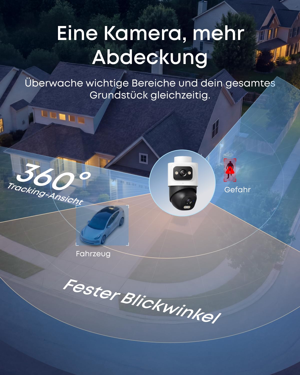 Anker eufy NVR-System E50 ohne Festplatte, 4er-Set, 4K Dual-Lens Bullet-PTZ