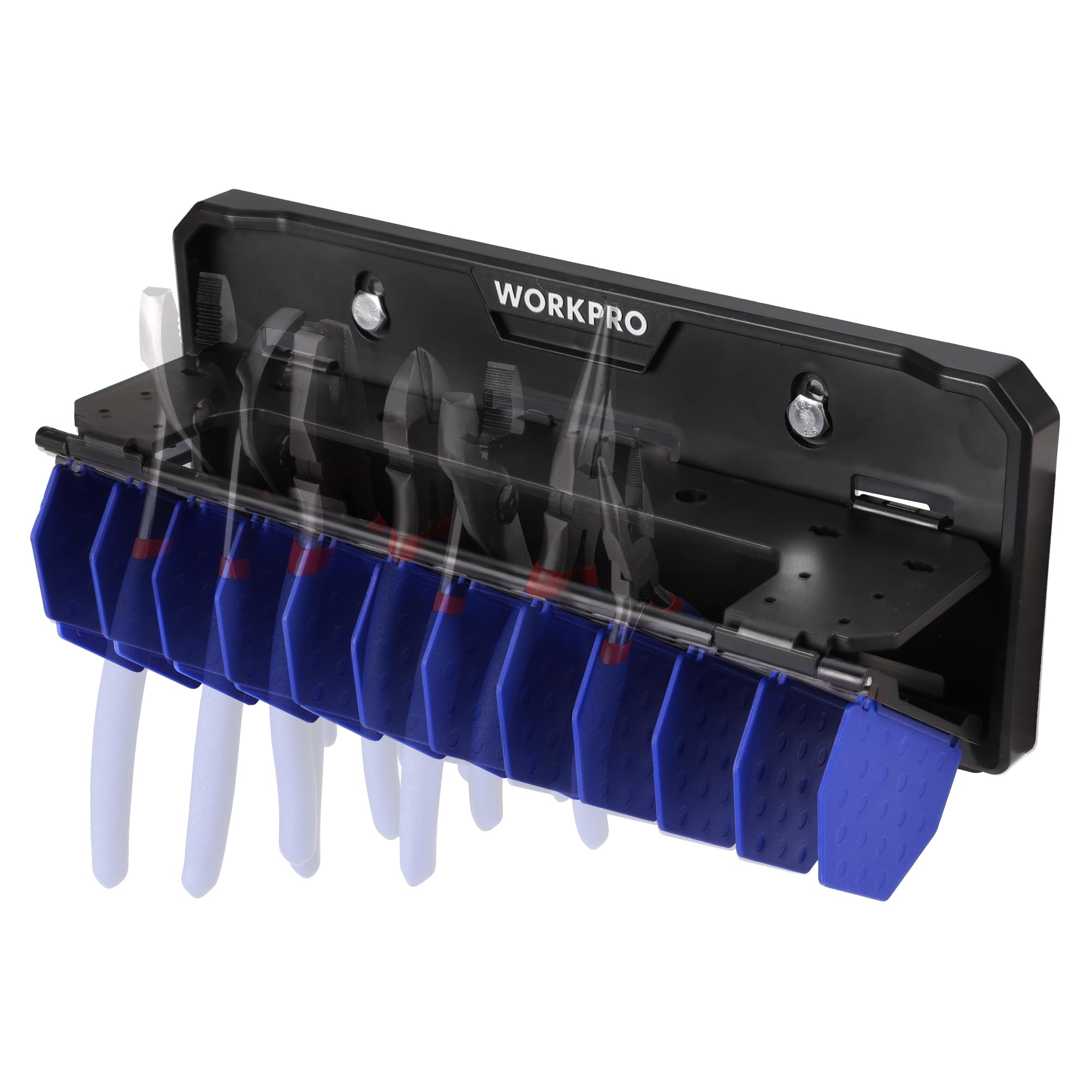 WORKPRO Wand-Werkzeugorganizer, Klappbarer Werkzeughalter 340 mm, Multifunktionaler Wandhalter, Handwerkzeughalter für Garage, Werkzeugaufbewahrungsregal für Schraubendreher