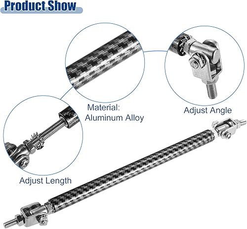 Miniatura 10 de ACROPIX Aleación de aluminio ajustable universal 8"-10" 7.874 in parachoques delantero divisor de labio puntal barra barra de soporte barras de