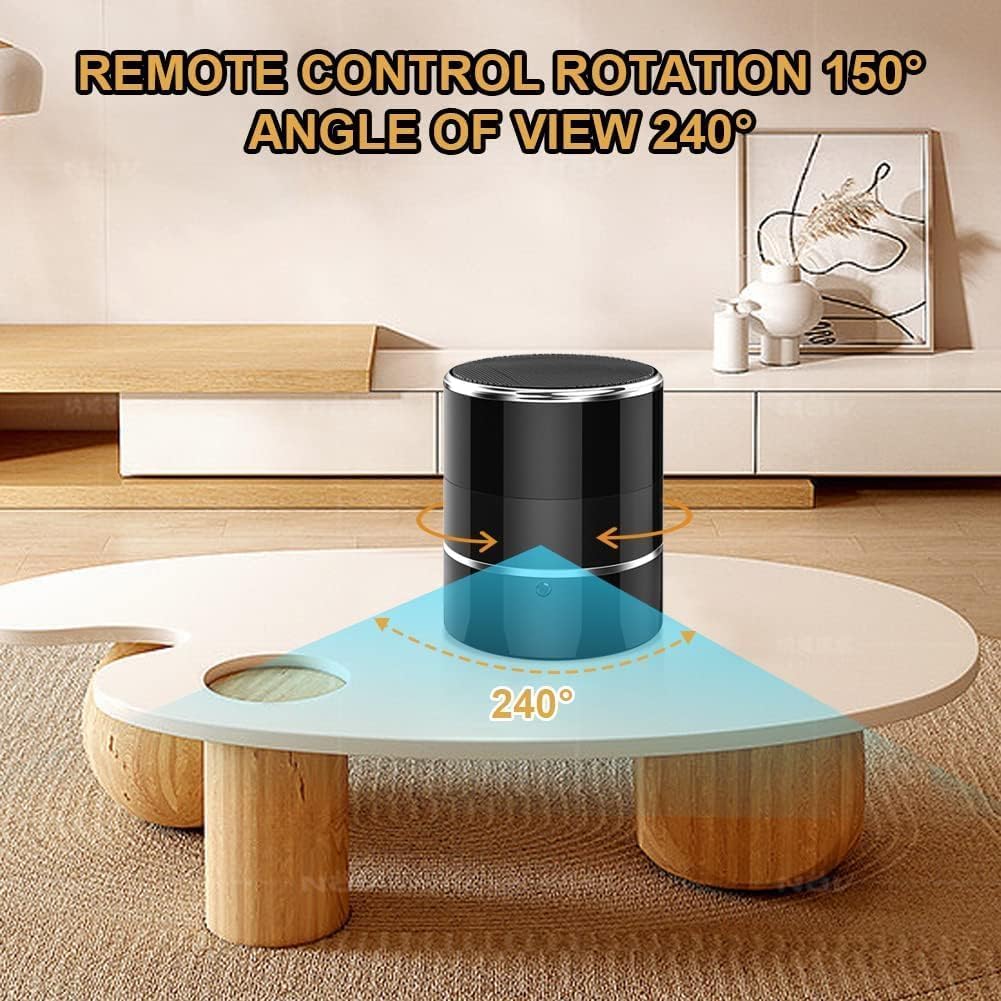 Caméra espion WiFi Bluetooth | Caméra nounou sans fil HD 1080p avec lentille rotative à 180°, vue en direct et alertes de mouvement via application pour la sécurité de la maison et du bureau