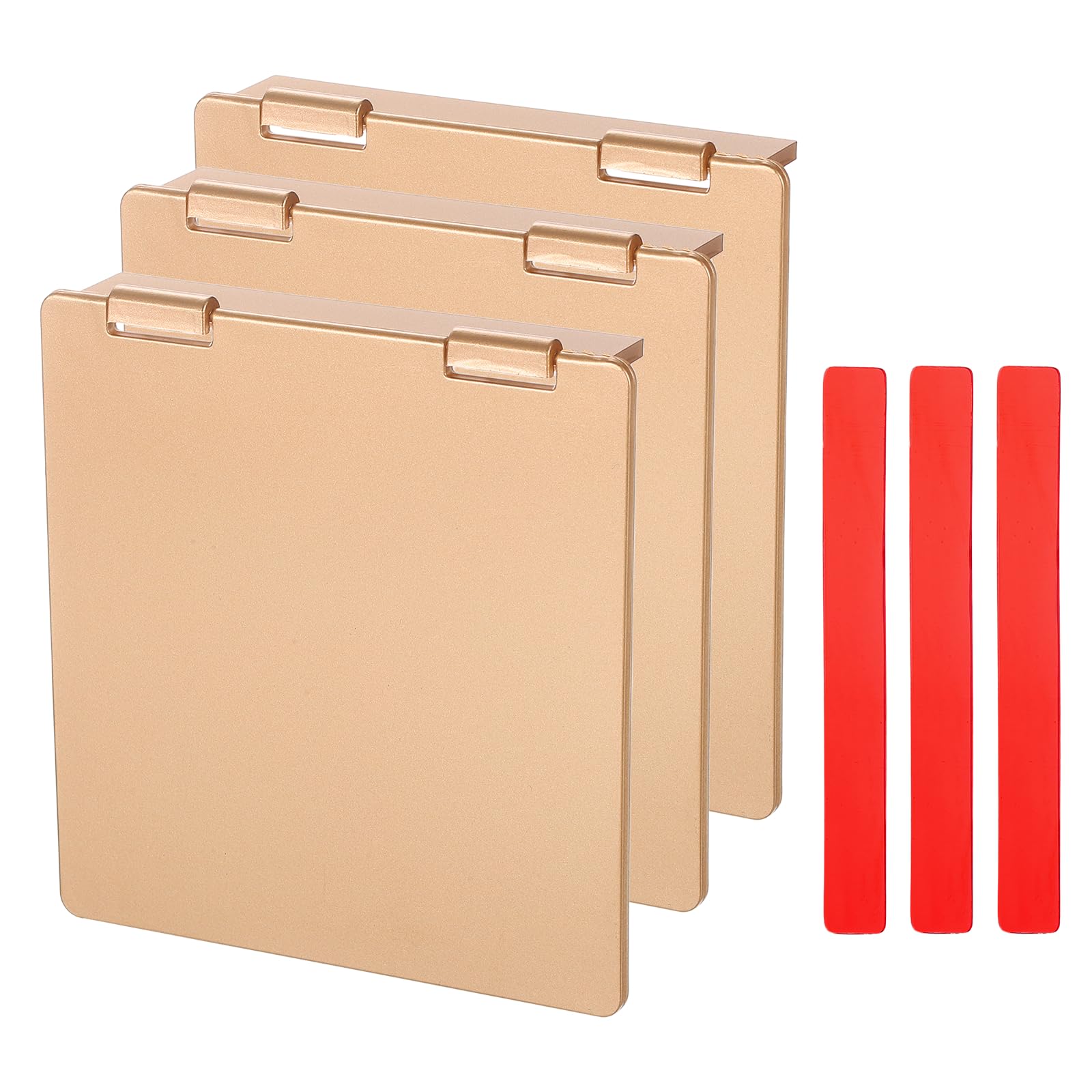 sourcing map 3Pcs Central AC Thermostat Cover Panel (87mm x 91mm) Wired Controller Panel Protection Cover Air Conditioner Thermostat Switch Protector for Home Office, Gold