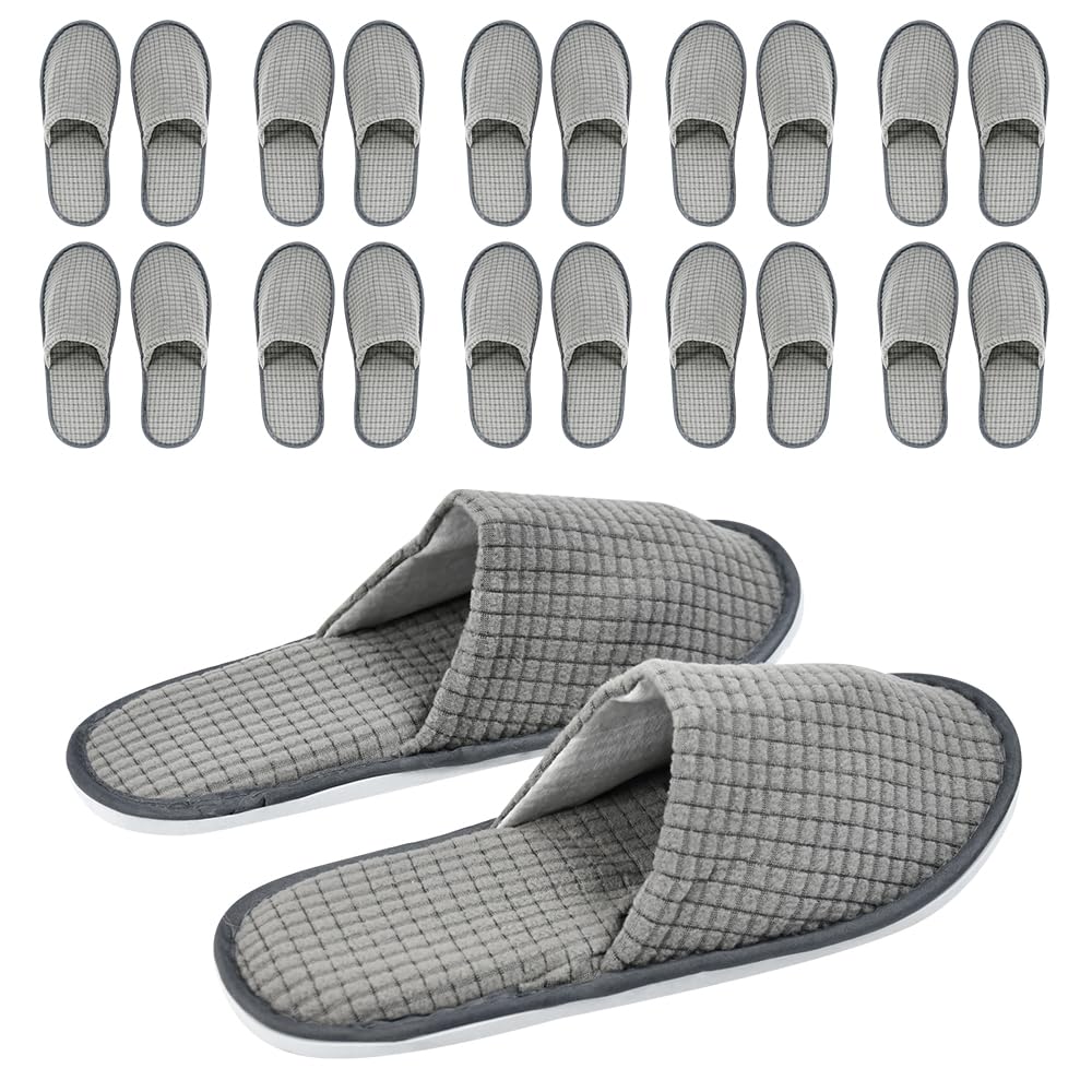 10 Paia Ciabatte per Ospiti Pantofole Ospiti Antiscivolo Ciabatte da Viaggio Pantofole da Spa con Punta Chiusa Pantofole Hotel in Pile Polare Taglia Unica Unisex per Hotel Spa Casa Bagno