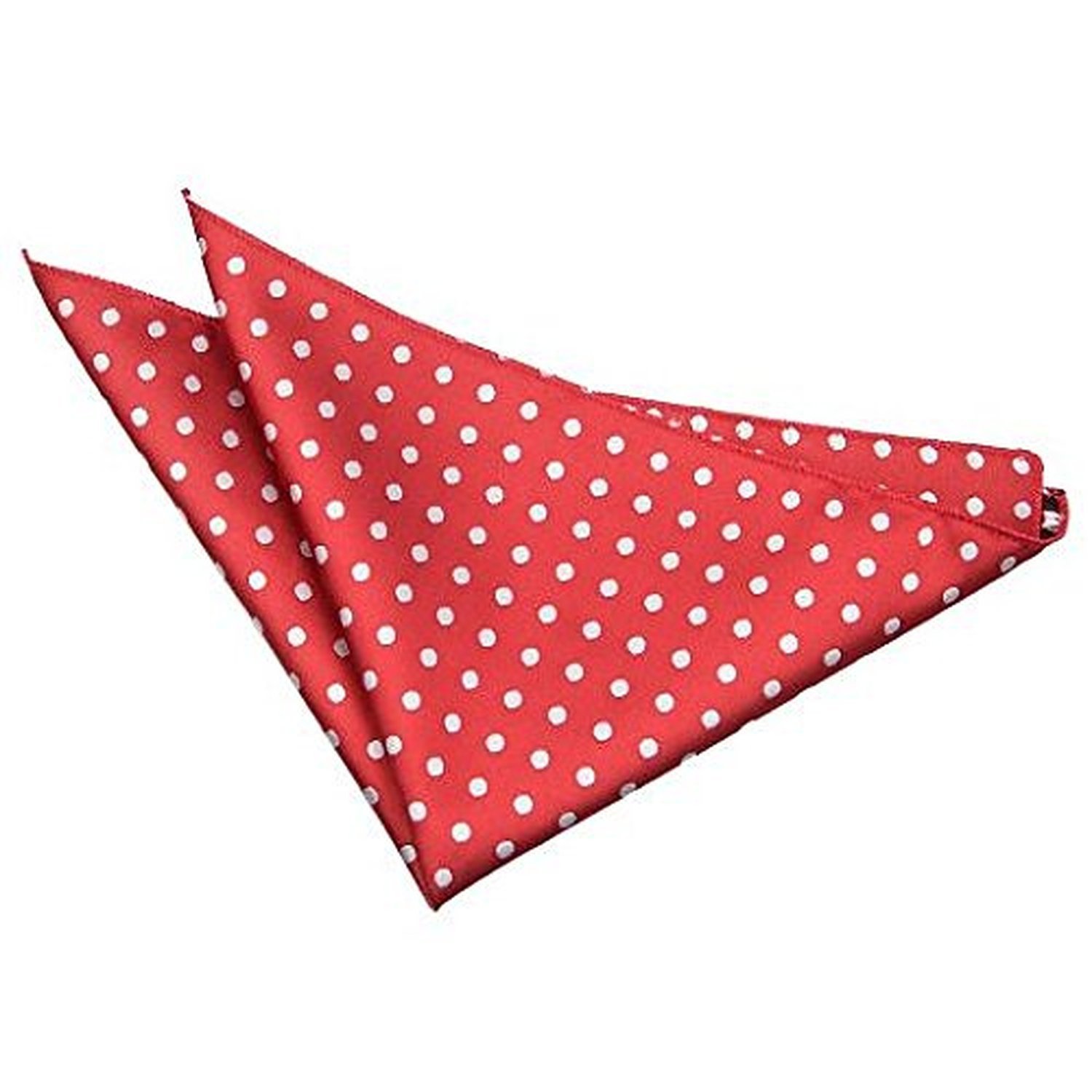 DQT Woven Polka Dot Classic Patterned Fashion Casual Pocket Square Handkerchief - Dark Red