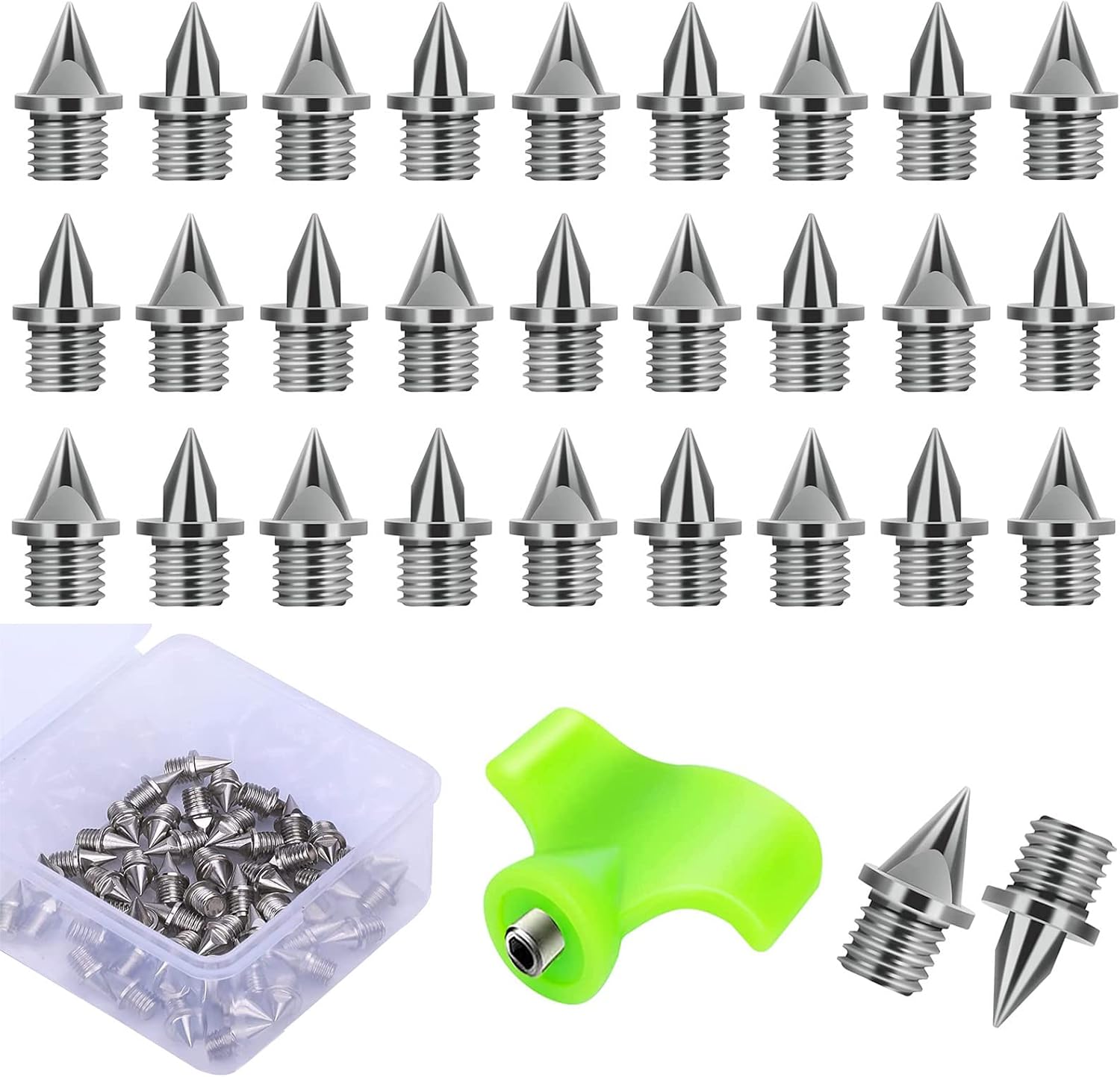 1/4 Inch Carbon Steel Track Spikes, 60 Pieces Lighter Weight Spikes Track Shoes Used for Track and Field Sprinting or Cross Country