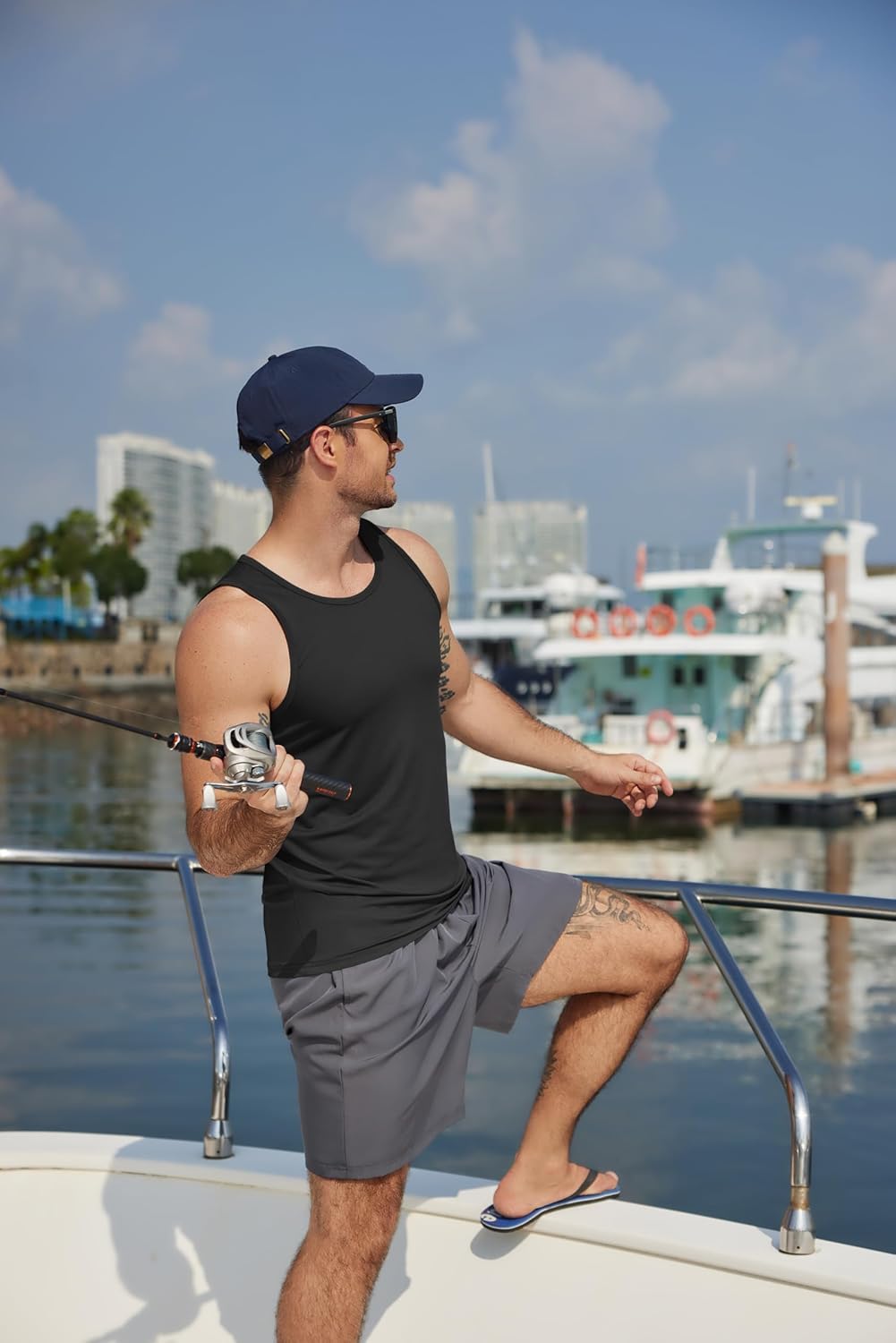 COOFANDY Men's Workout Tank Tops UPF 50+ Sleeveless Gym Muscle Shirts Cooling Quick Dry Bodybuilding Tanks for Swim Beach - Image 4