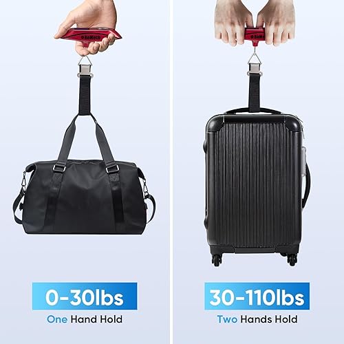 Miniatura 6 de ROMECH Báscula de equipaje con retroiluminación, báscula digital portátil para maleta, carga de 110 libras con gancho, artículos esenciales de viaje