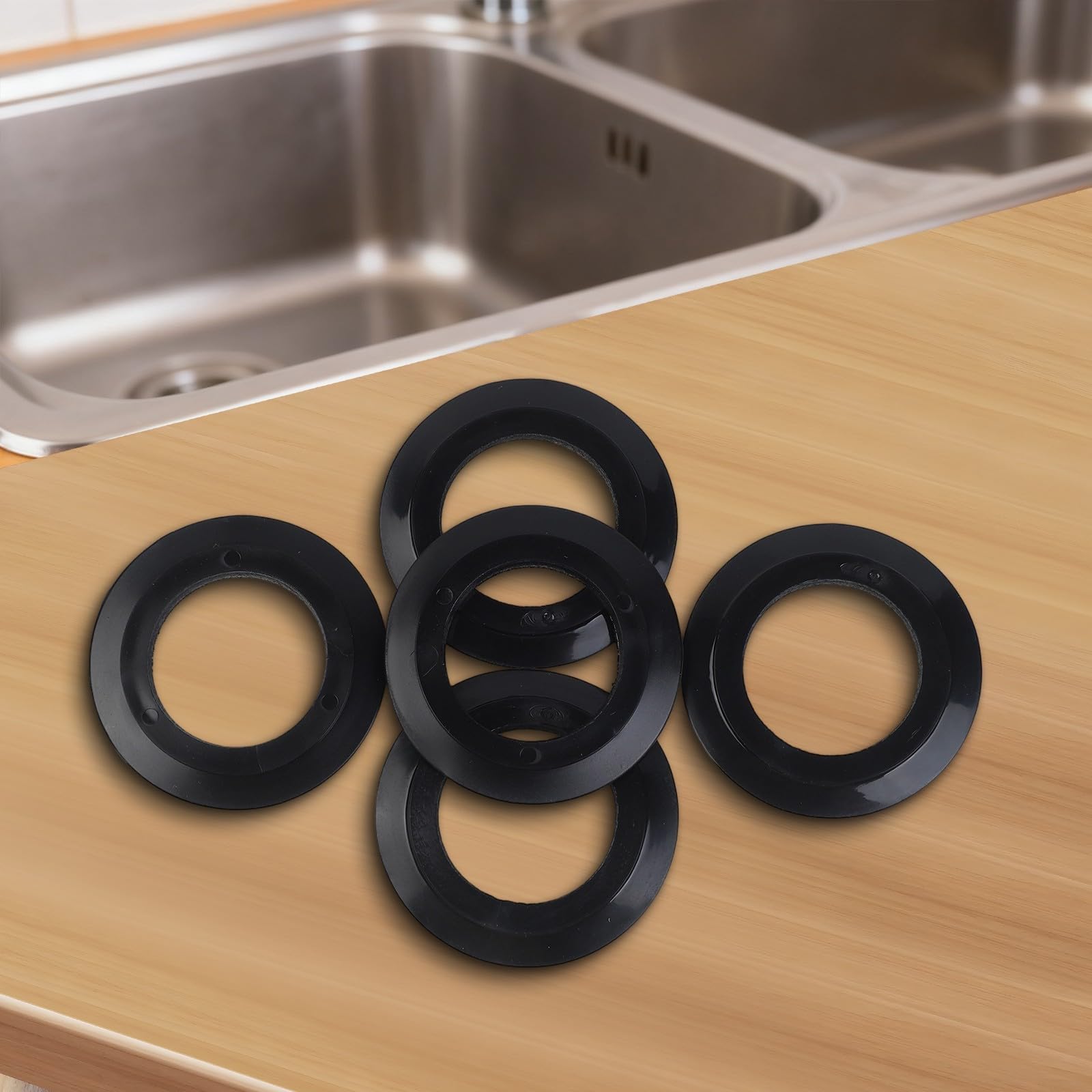 Springwillfly 5 Pack Rubber Seal Washer Gasket For Kitchen Sink Basket Strainer, Flexible Black Replacement Seals For 78Mm 79Mm 80Mm 82Mm 83Mm(For 78 79 80mm) — view 7