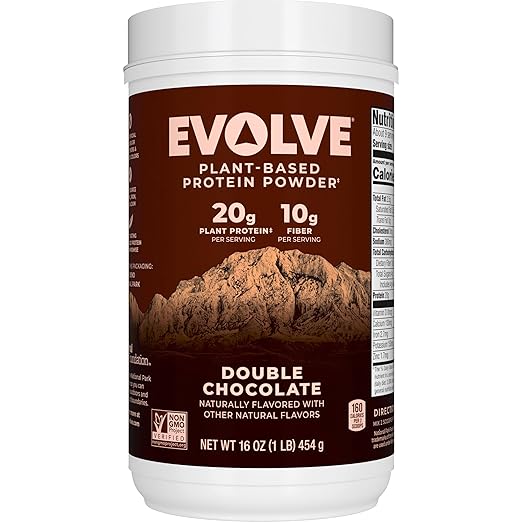 Evolve Protein Powder, Classic Chocolate, 20g Protein,10g Fiber, 1 Lb