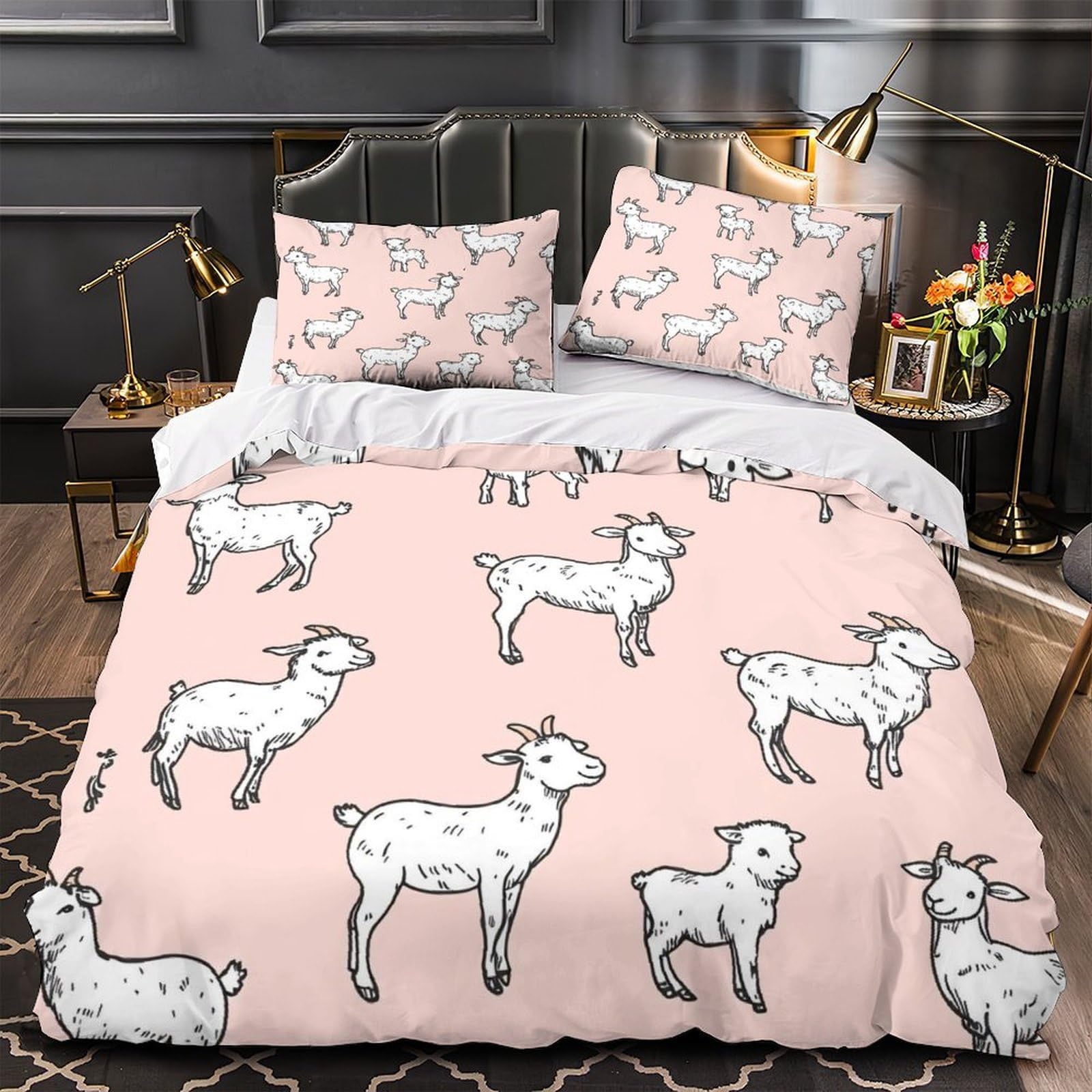 Housse de couette chèvre 3D de qualité supérieure en tissu respirant 260x220
