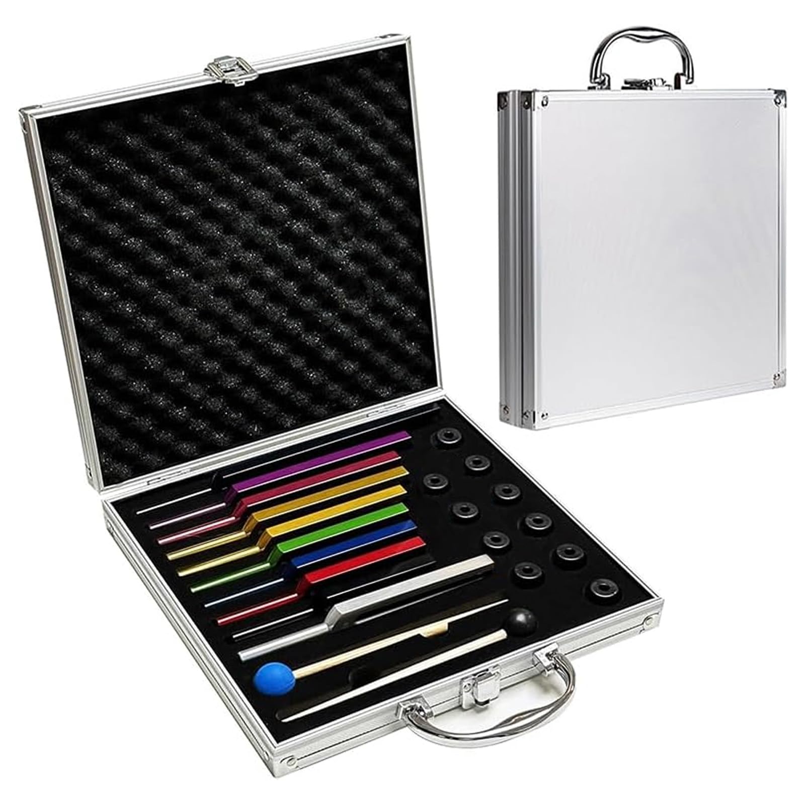 Diapason, 10 Pezzi Set Martelletto Per Riflessi Diapason Terapeutico Neurologia 174 285 396 417 528 639 741 852 963 432 Hz Con Base 2 Martelli In Silicone Panno Per La Pulizia Suono Anti-Compressione
