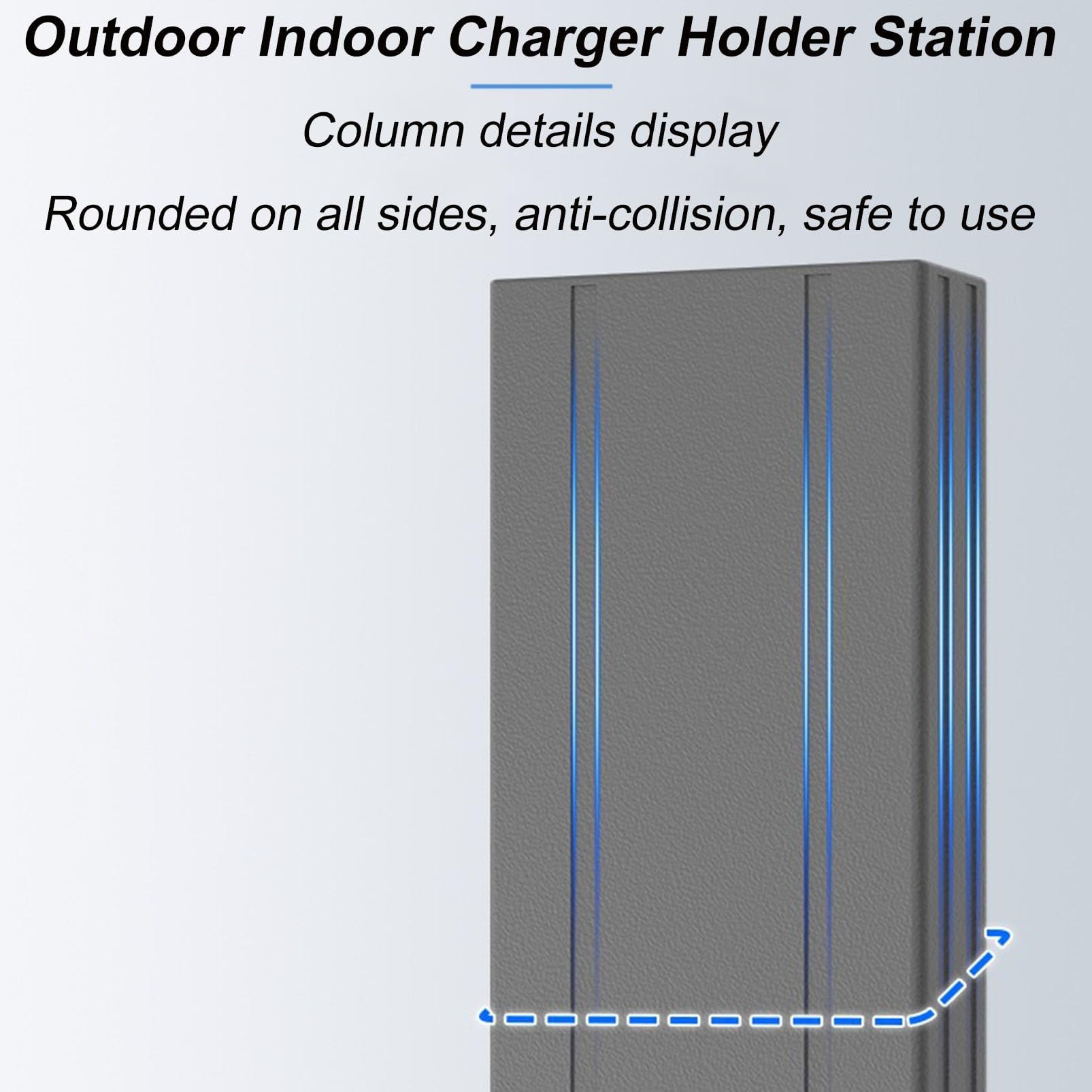 Soporte de estación de carga para vehículos eléctricos para exteriores, pedestal para cargador de vehículo eléctrico, organizador de cables, diseño resistente para garaje y uso al aire libre