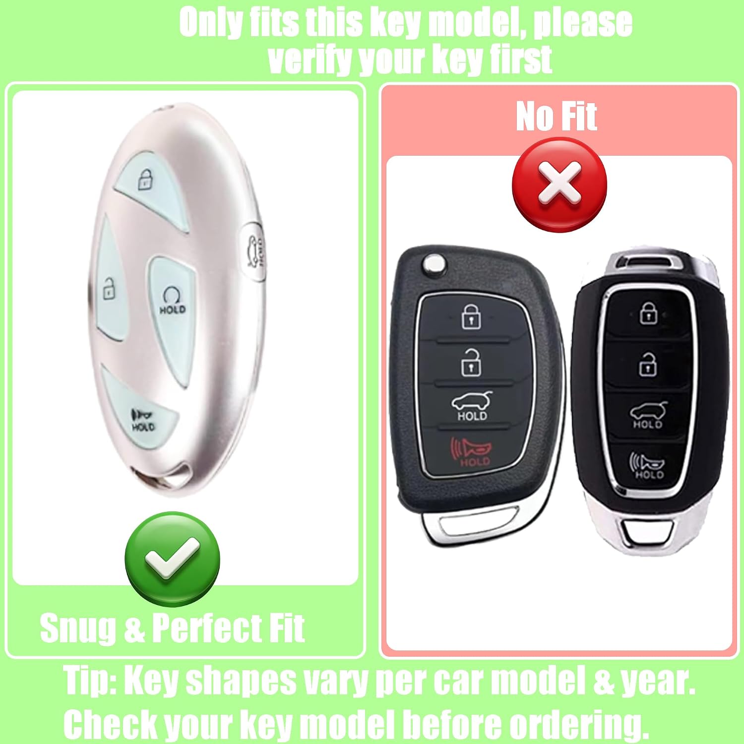 Loyvan for Hyundai Diamond Edge Key Fob Cover with Bowknot Keychain image 2