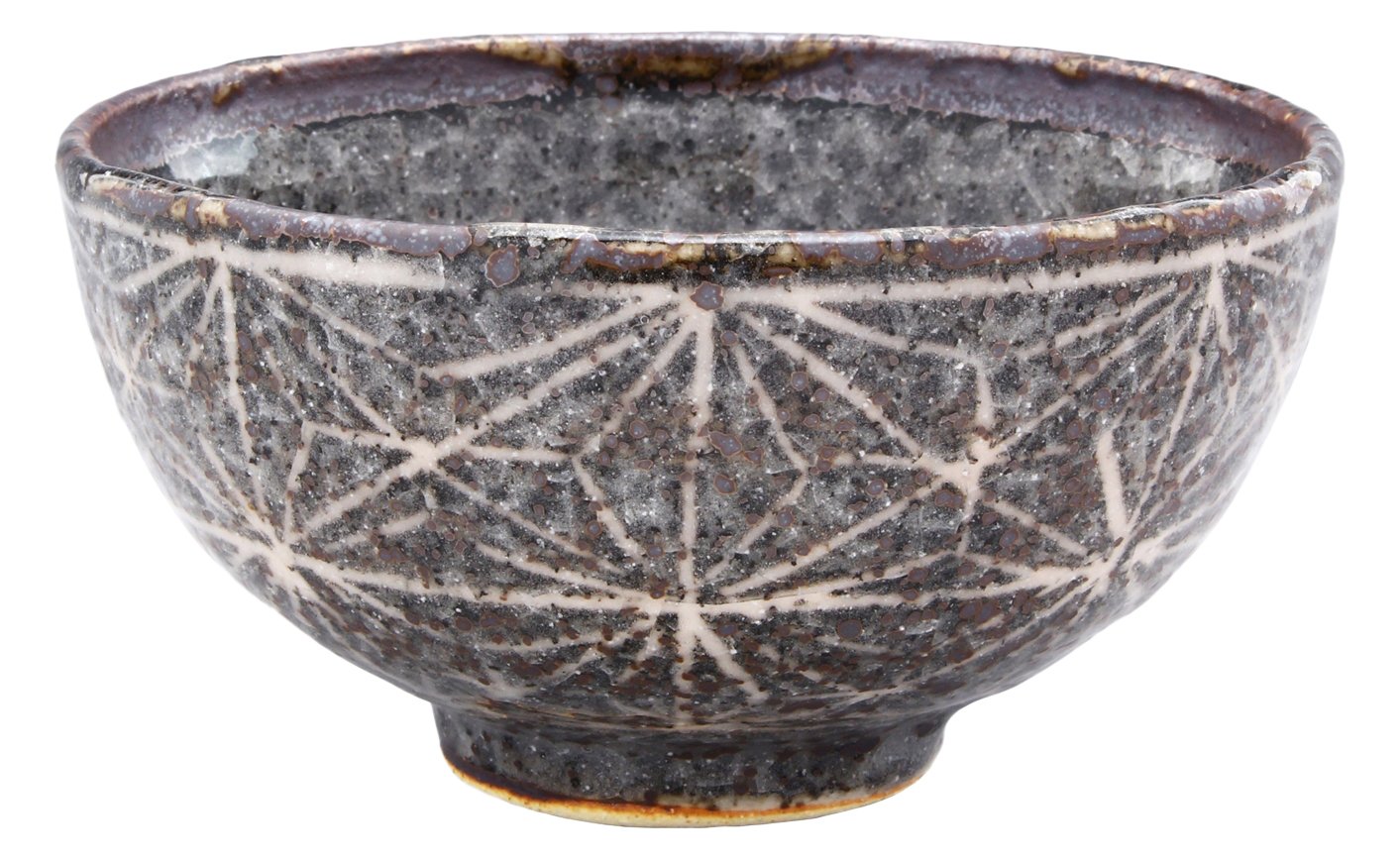 Amazon｜美濃焼 三浦繁久 飯碗 お茶碗 直径約11cm 鼠志野 麻の葉 日本