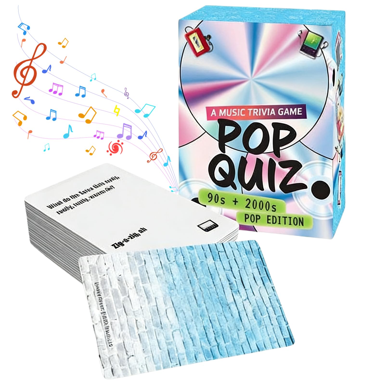 GETBSTOOP Lyrics Pop Quiz 90s & 2000s Edition Music Trivia Game, Friends Throwback Lyrics Games, Pop Quiz Card Game, 150 Cards Memory Correct Games for Friends, Family