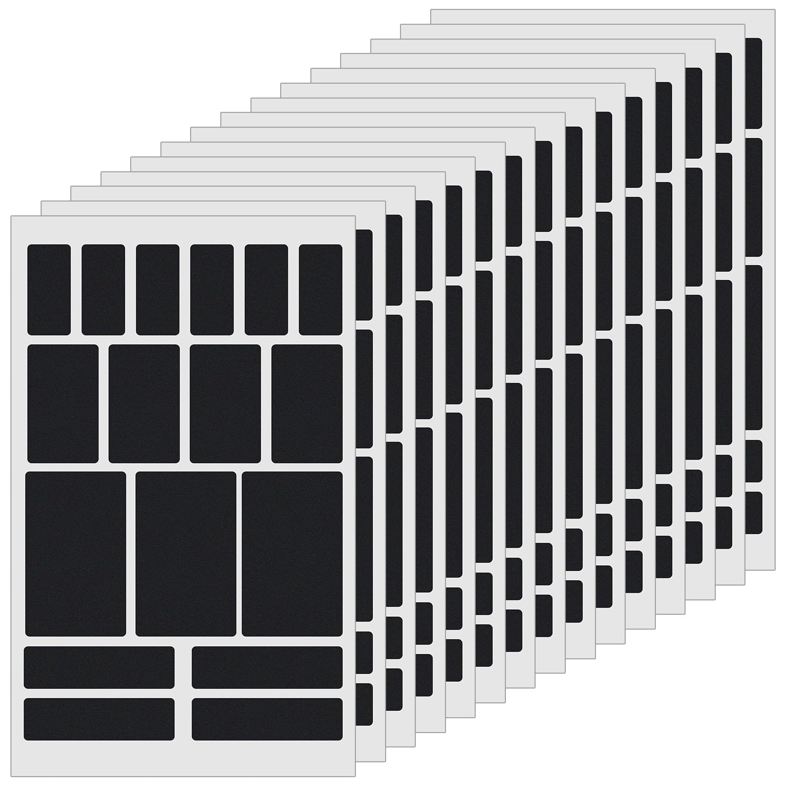 Shimmeroo 225 PCS Removable Sticky Labels, Multi-use Black Blank Label