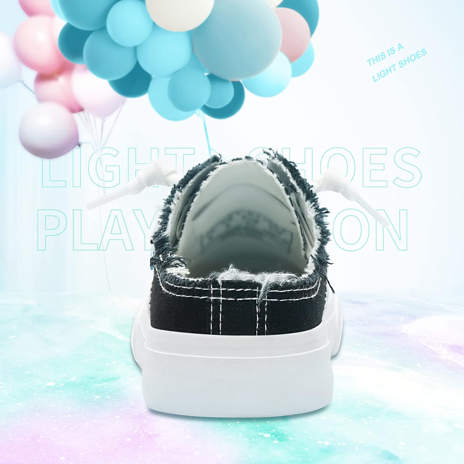 Obtaom Women Canvas Mules Memory Foam Clipper Fashion Sneakers Comfortable Slip-On Mule Backless Holiday Shoes - Image 6