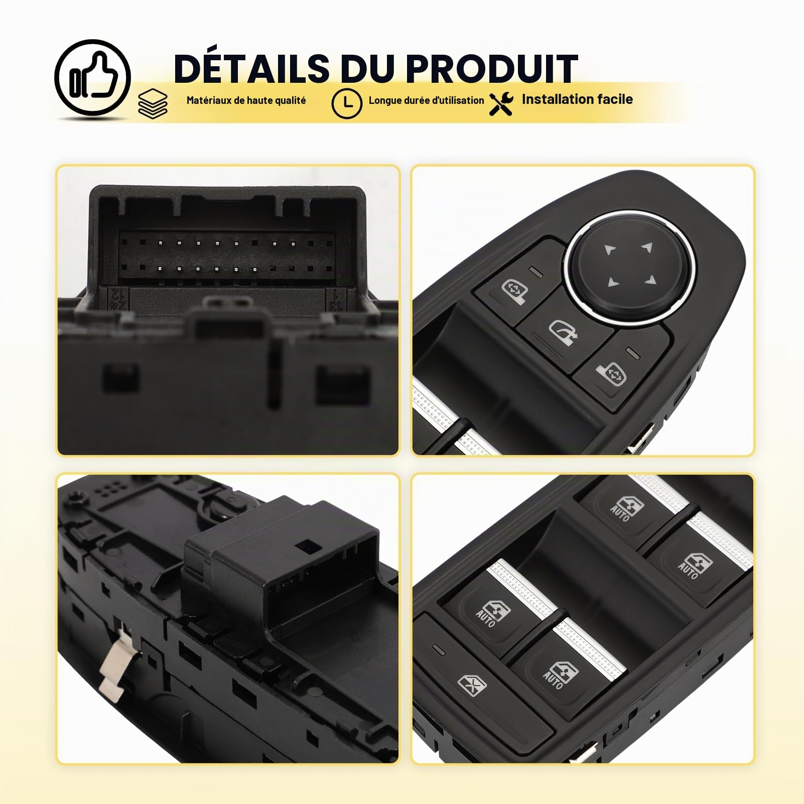 Interrupteur Commutateur Lève-Vitre Conducteur Gauche pour Renault Clio V Captur II 254015831R Bouton de Contrôle Électrique Des Vitres 25401-5831R