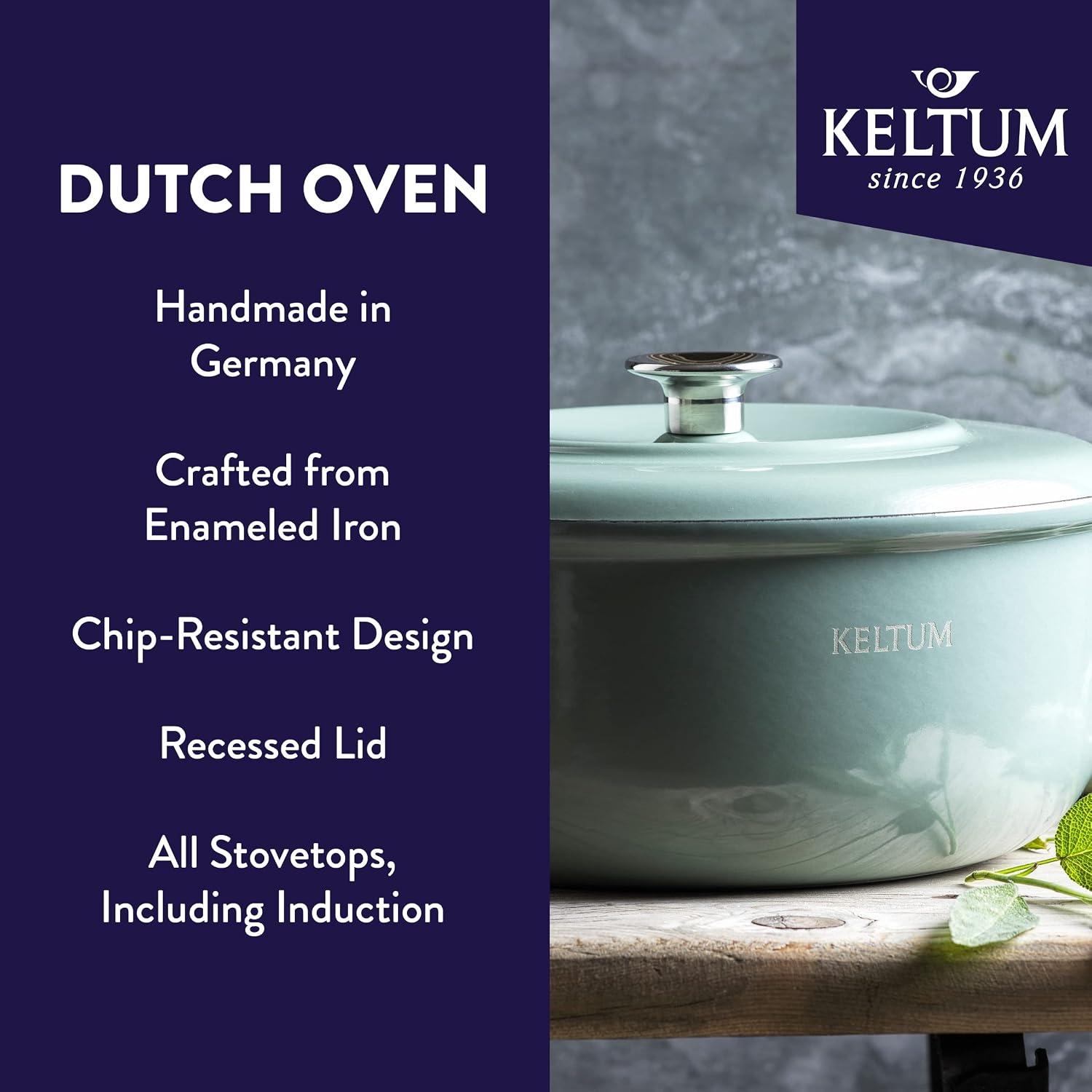 3.1 L Enameled Dutch Oven, Green