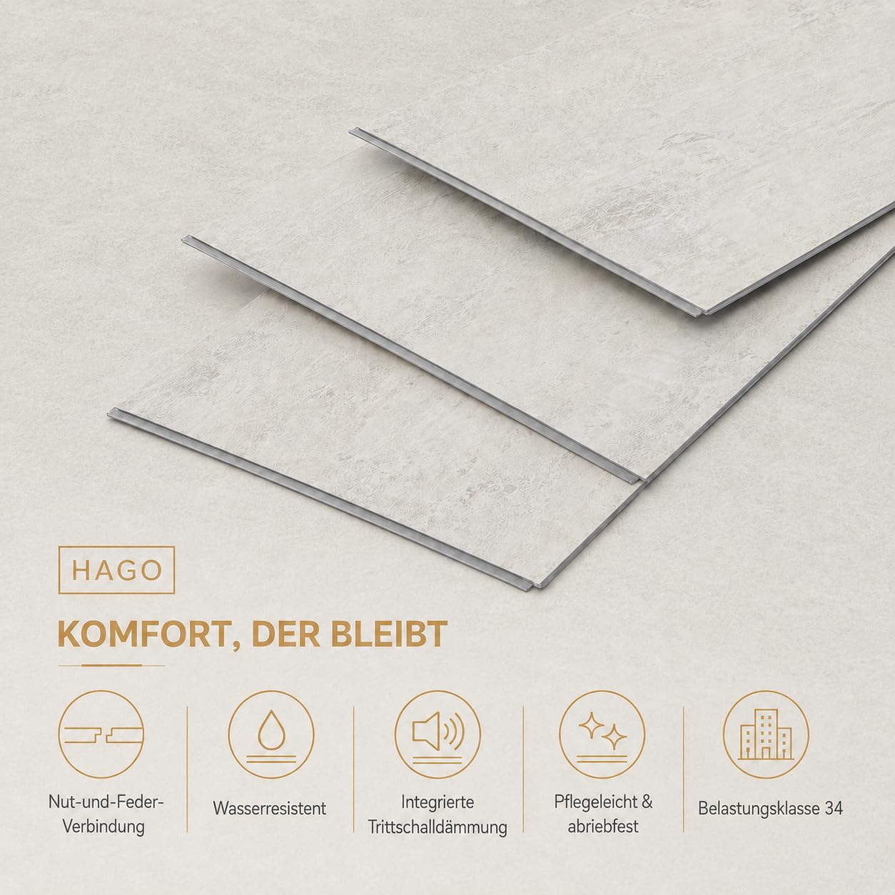 PVC-Vinylboden Klickvinyl PVC-Bodenbelag Zement