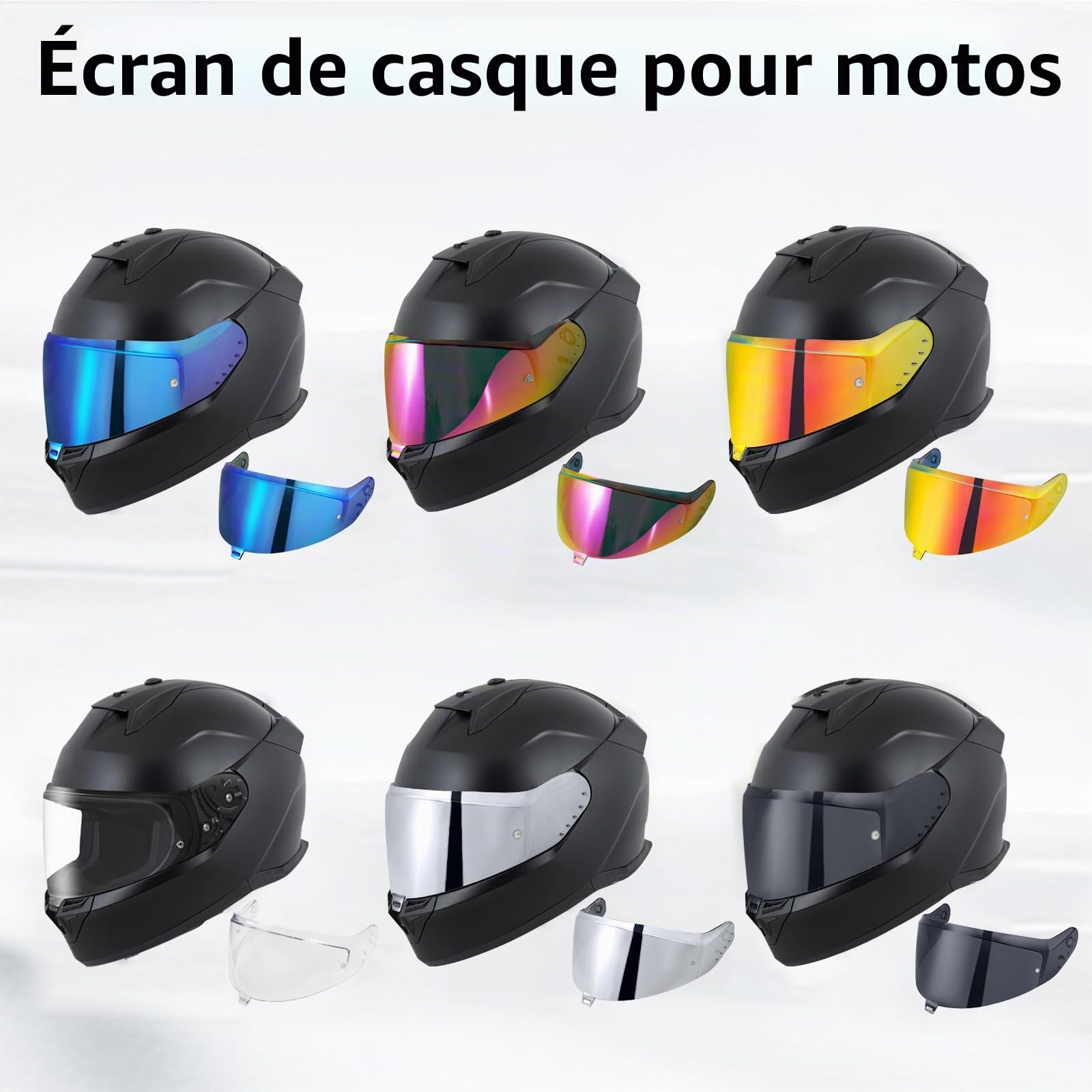 VCOROS Visiere Casque Moto pour Shark D-SKWAL 3/SKWAL i3/RIDILL 2 | Casque Moto Pare-Vent Casque Lentille,Remplacement de Visière de Casque