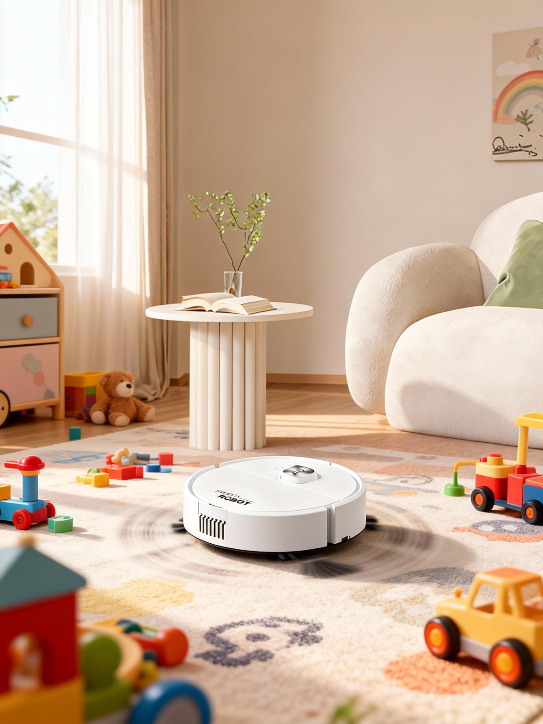 Automatic Robot Vacuum Low Profile Quiet Sweeper for Small Apartment Dorm Bedroom