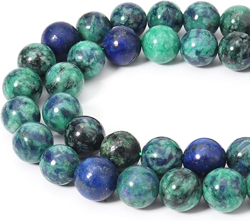 Siomia 60 cuentas de piedras preciosas naturales de lapislázuli fénix natural de 0.236 pulgadas (0.236 in), cristal curativo energético, cuentas de