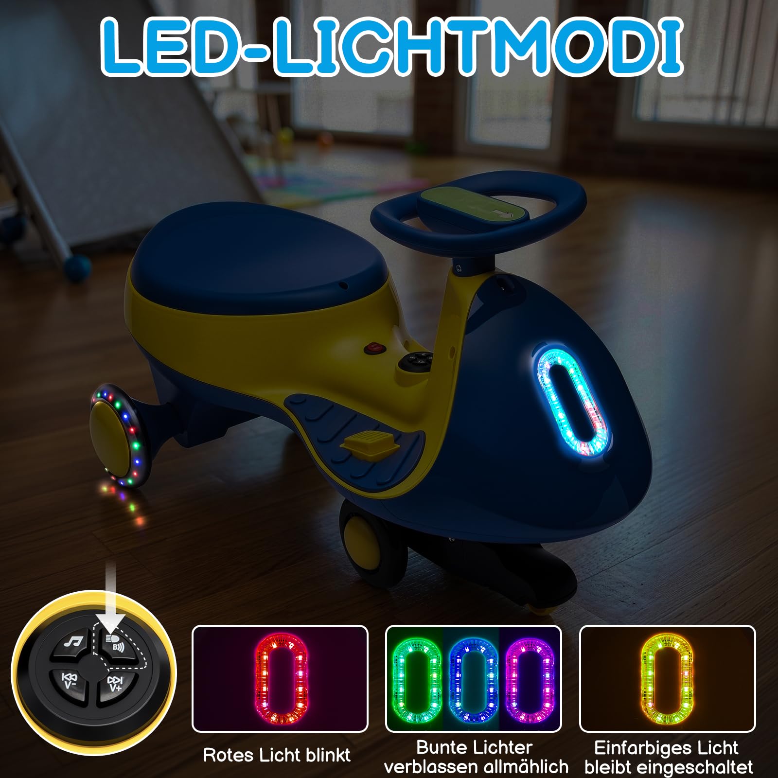 LALAHO Kinder Elektroauto Elektrisches Rutschauto 12V | Elektrisches Rutschauto mit Pedal, Kinderauto Elektrisch, 2 Geschwindigkeit Kippschutz, für Kind ab 3 Jahren