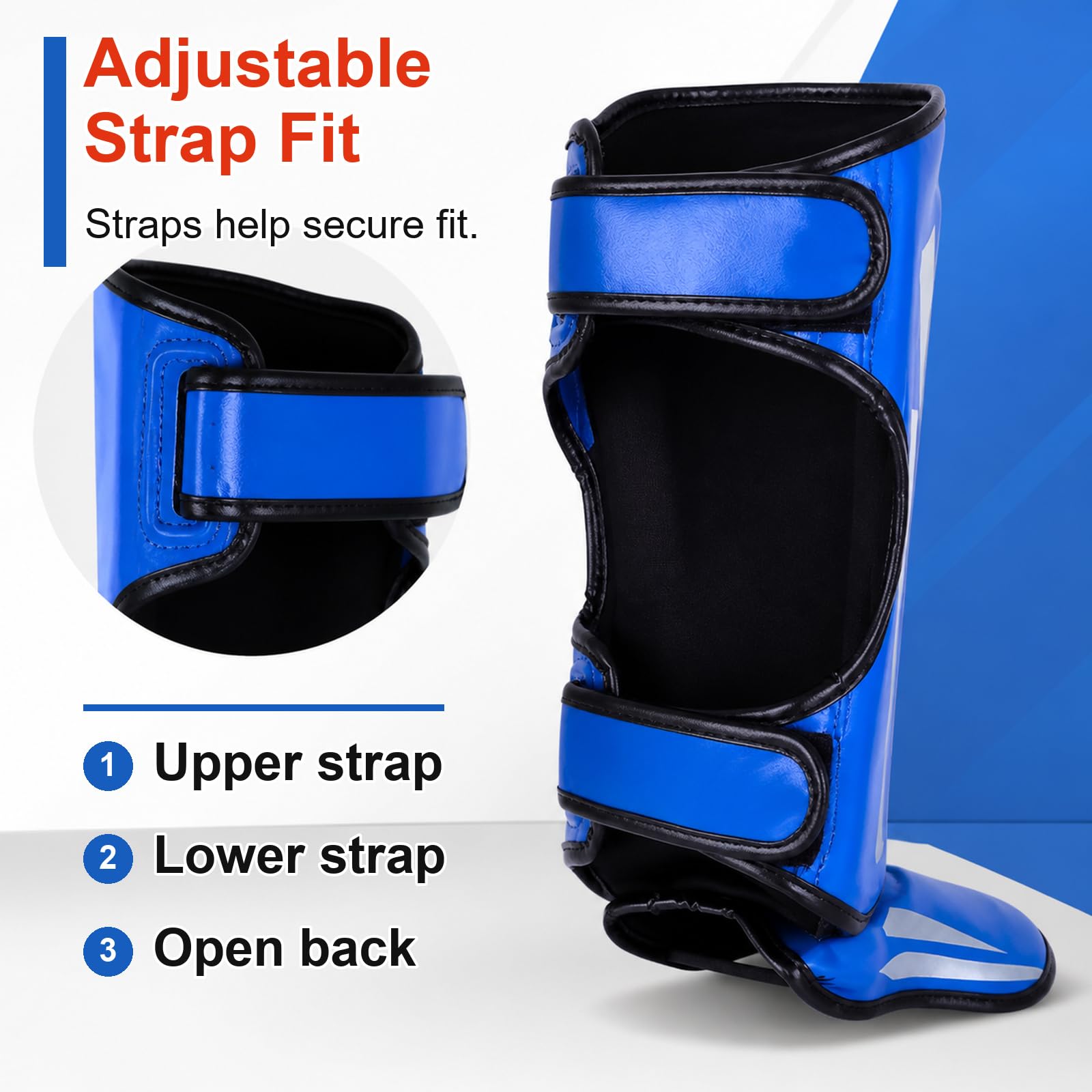 Parastinchi Piedi Protezione Shin Guard,Piedi Protezione Shin Guard,Boxing Parastinchi Uomo e Donna,Regolabili,Traspirante,per Boxe,Sport da Combattimento e Allenamento Quotidiano