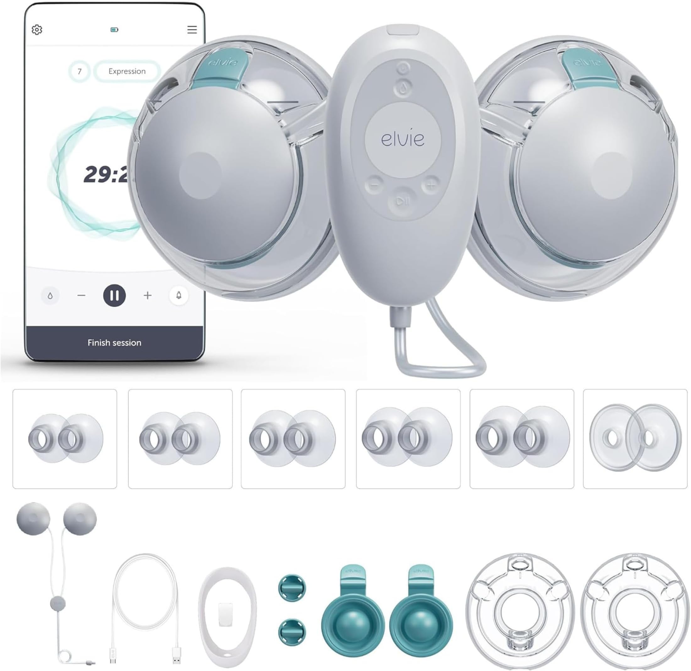 Stride 2 Hospital-Grade, App-Controlled Double Breast Pump - Hands-Free, Wearable, Ultra-Quiet & Electric with 10-Settings & Rechargeable
