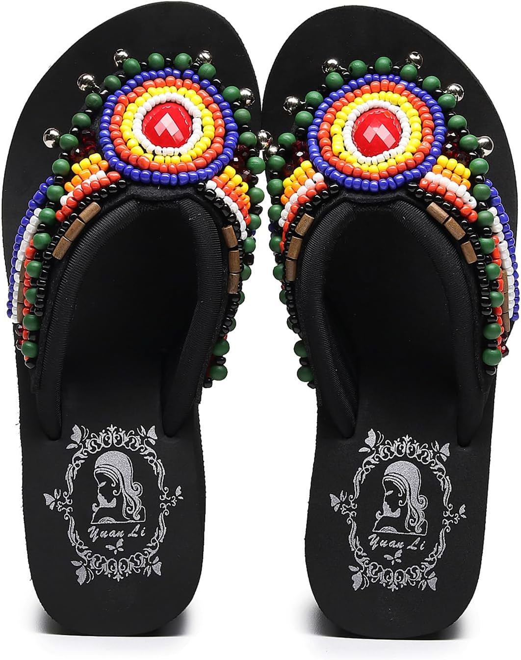 Womens Platform Wedge Flip Flops Chunky High Heel Sandals Beach Thong Heeled Sandal Slippers for Women - Image 6